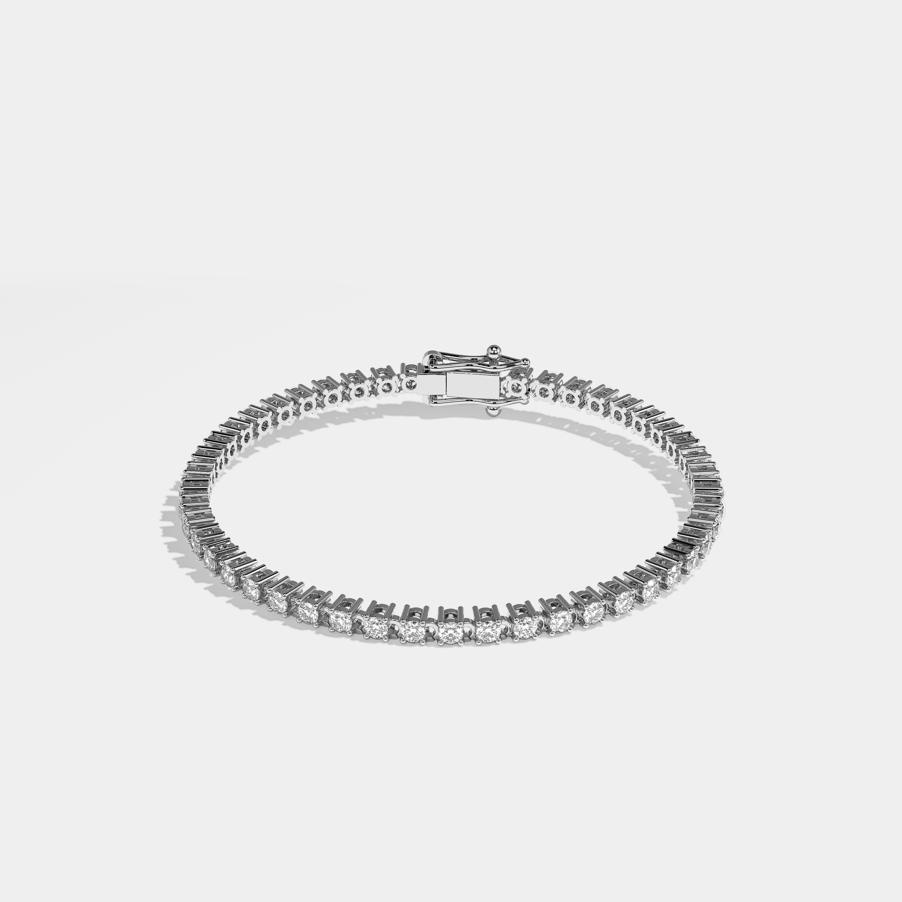 Ashlyn Diamond Round Brilliant Tennis Bracelet 1MM 18K White Gold 1.00ct