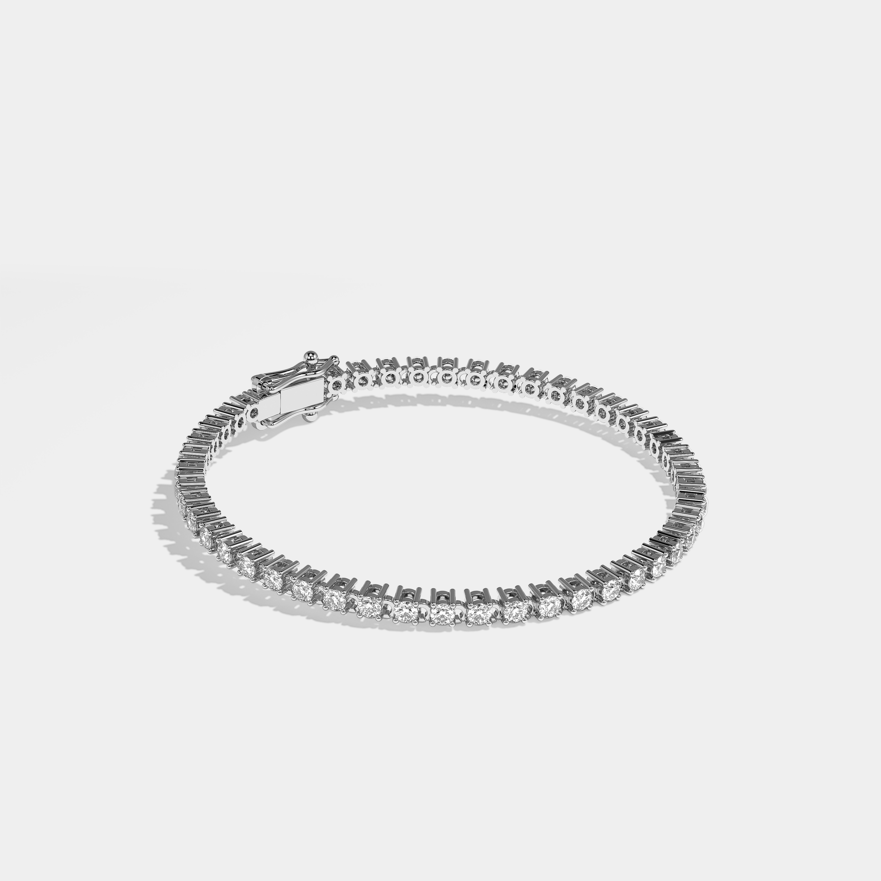 Ashlyn Diamond Round Brilliant Tennis Bracelet 1MM 18K White Gold 1.00ct