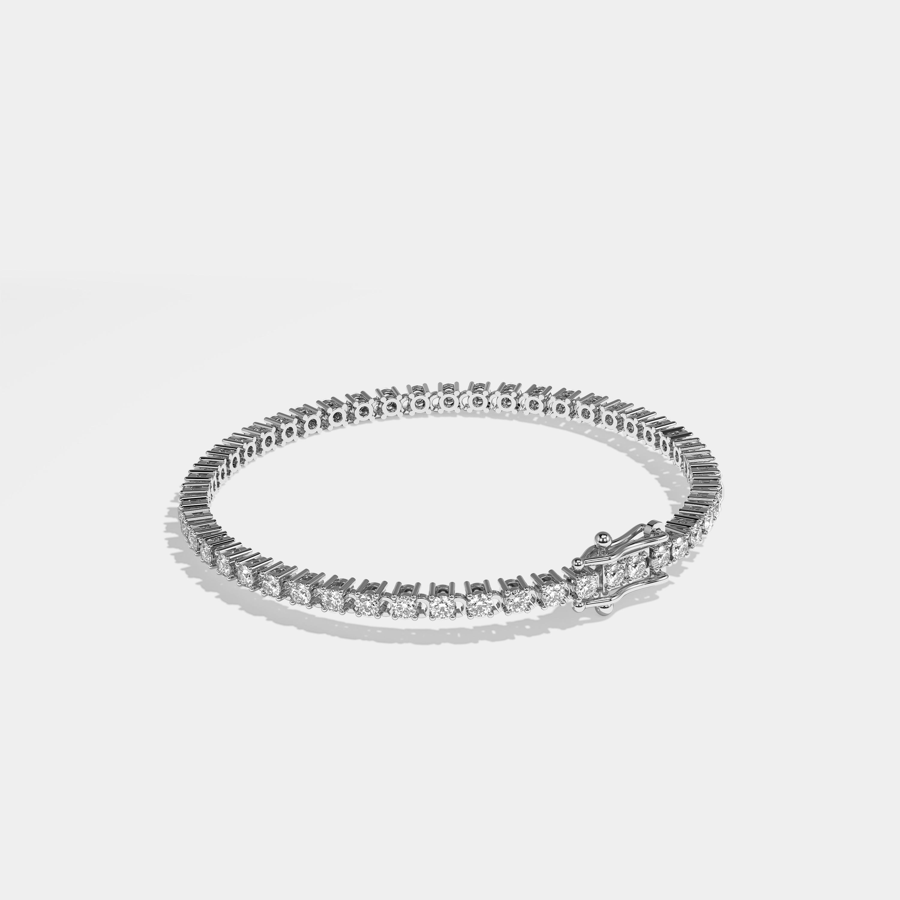 Ashlyn Diamond Round Brilliant Tennis Bracelet 1MM 18K White Gold 1.00ct