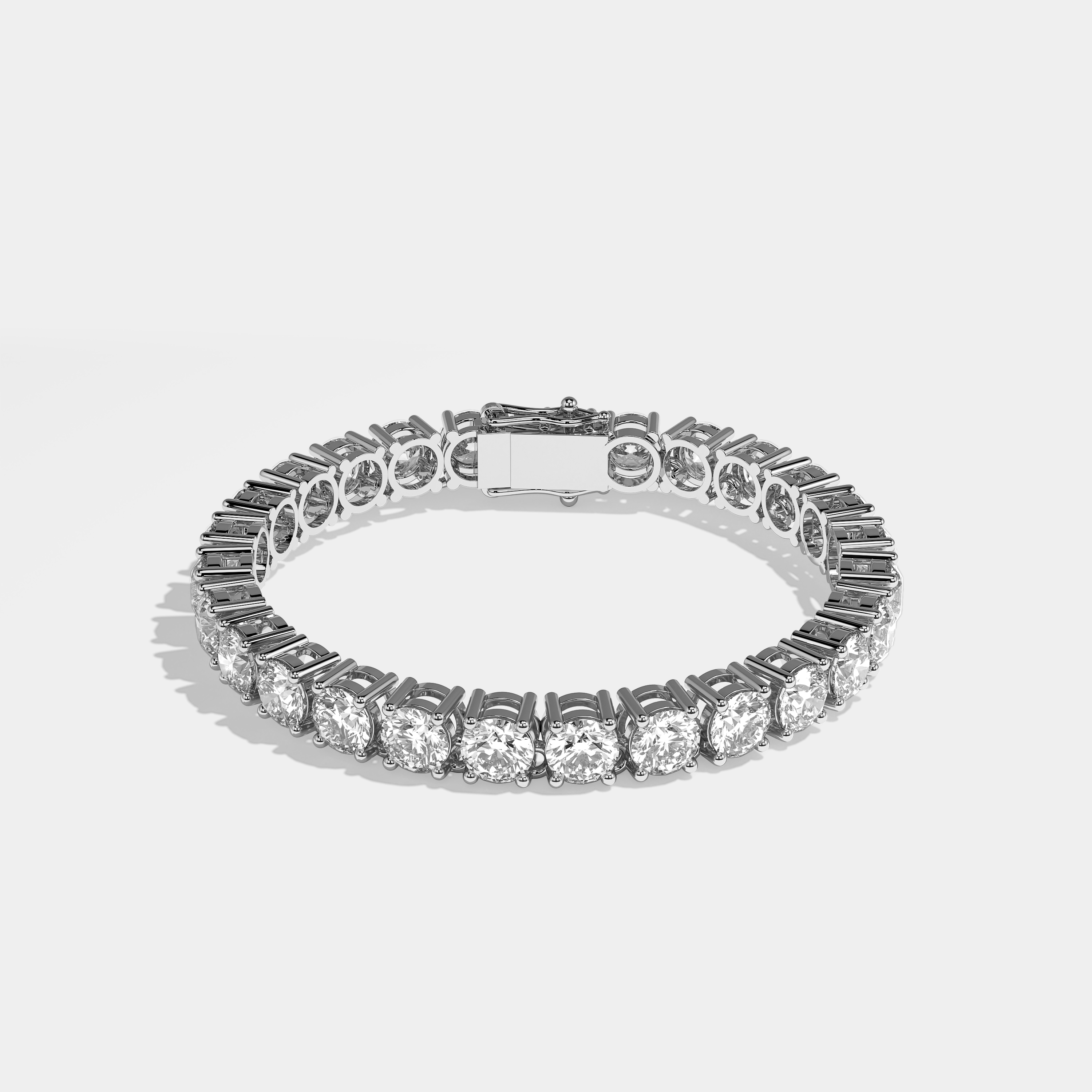 Amaya Diamond Round Brilliant Tennis Bracelet 6MM 18K White Gold 8.00ct