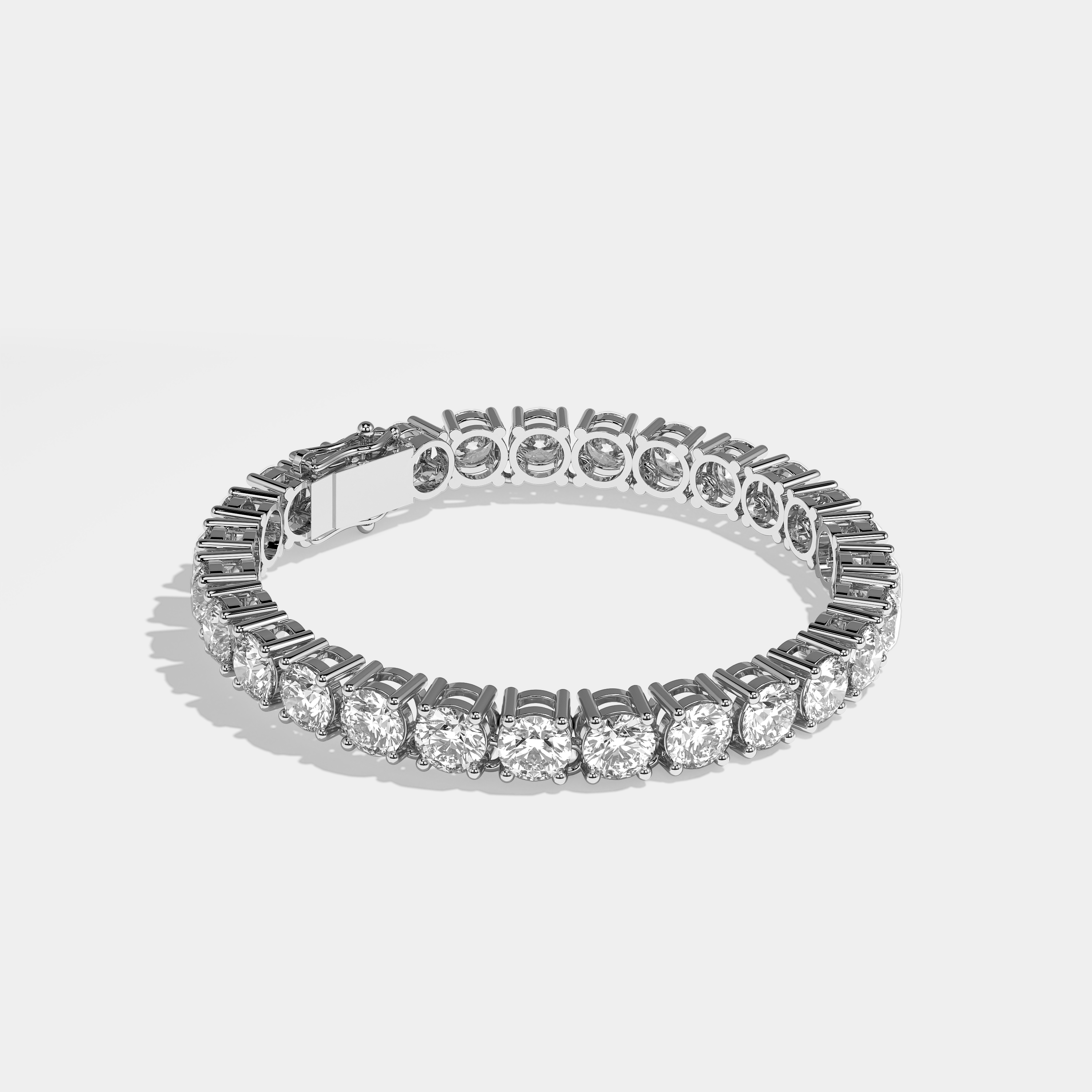 Amaya Diamond Round Brilliant Tennis Bracelet 6MM 18K White Gold 8.00ct