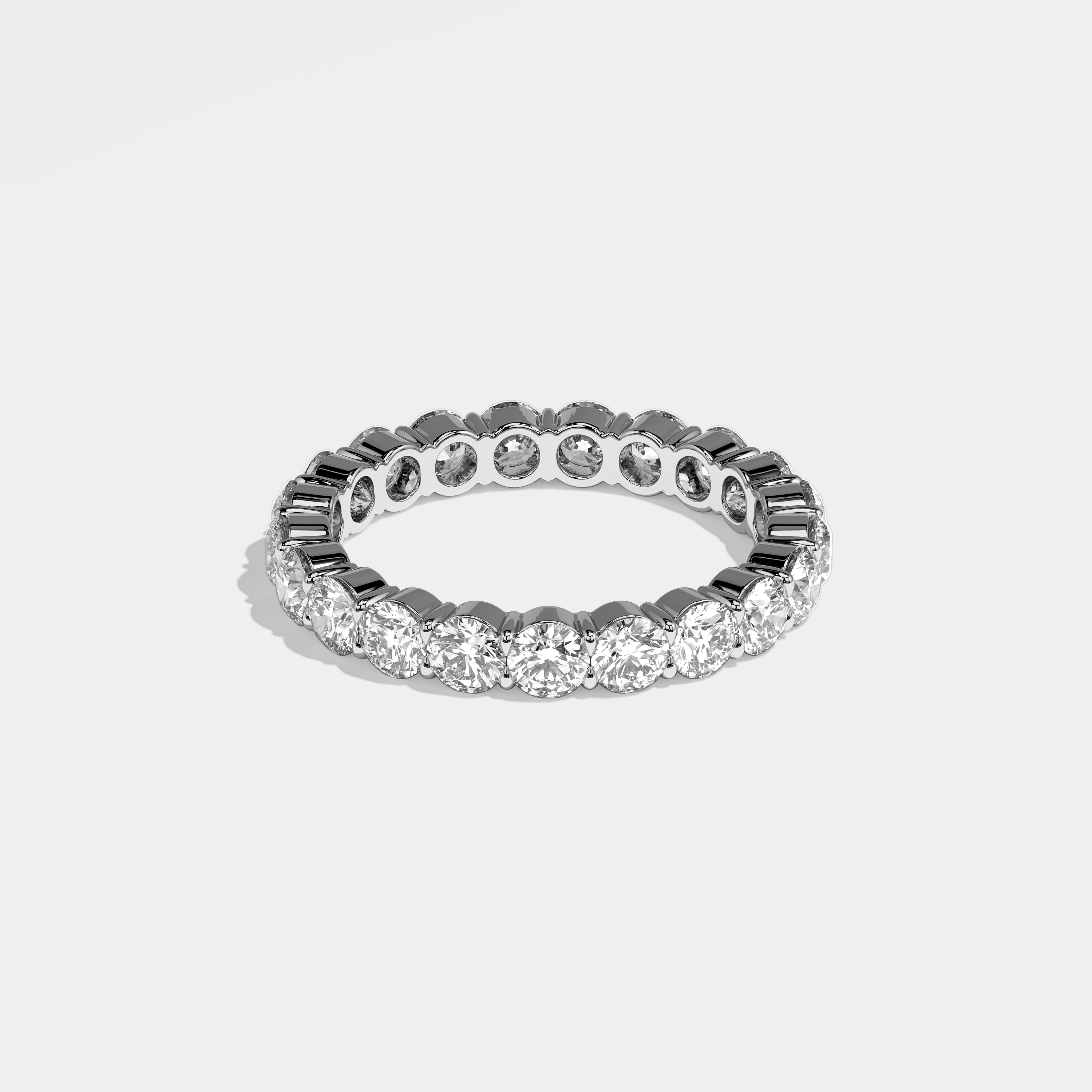 Ayla Diamond Round Brilliant Eternity Ring 18K White Gold 4.00ct