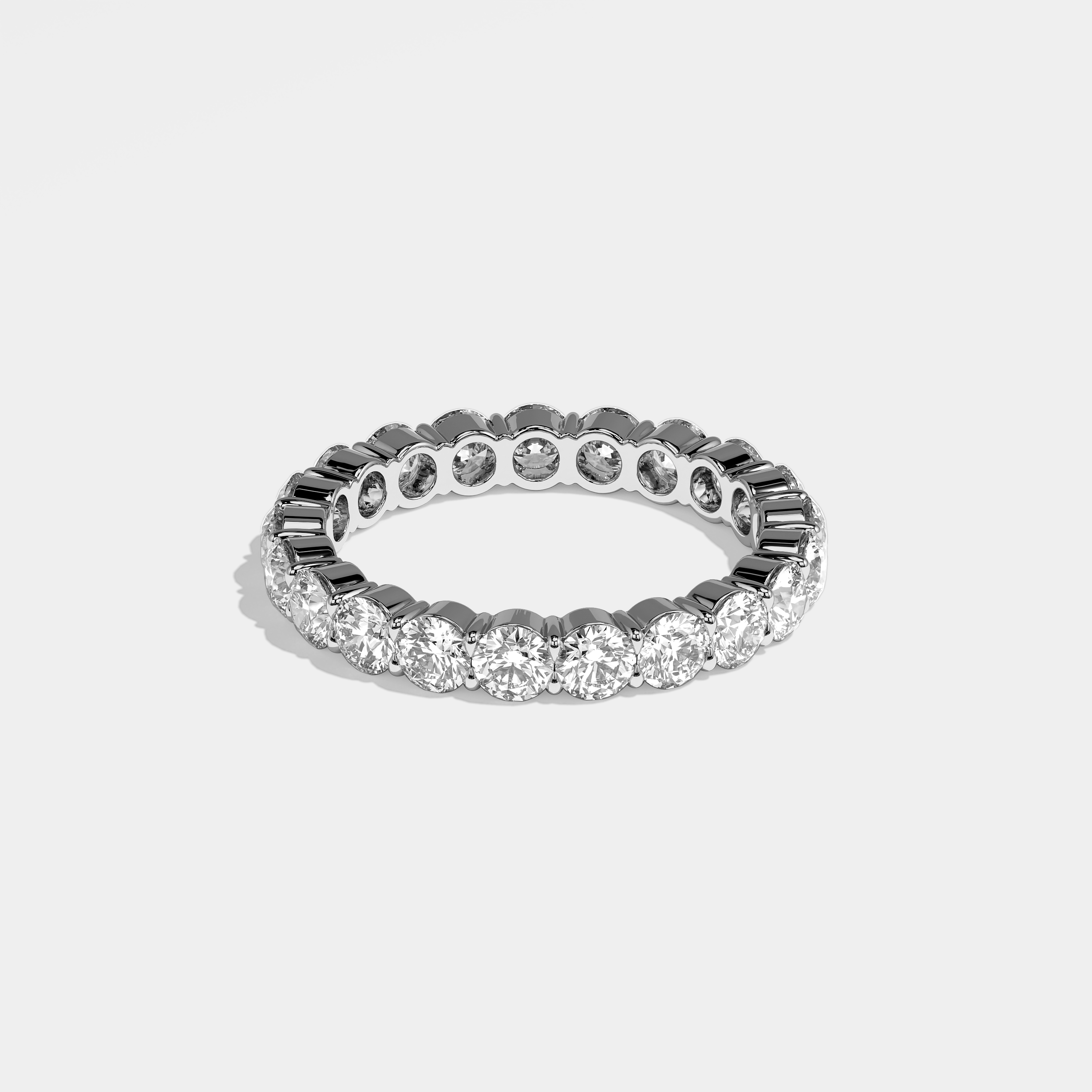 Ayla Diamond Round Brilliant Eternity Ring 18K White Gold 4.00ct