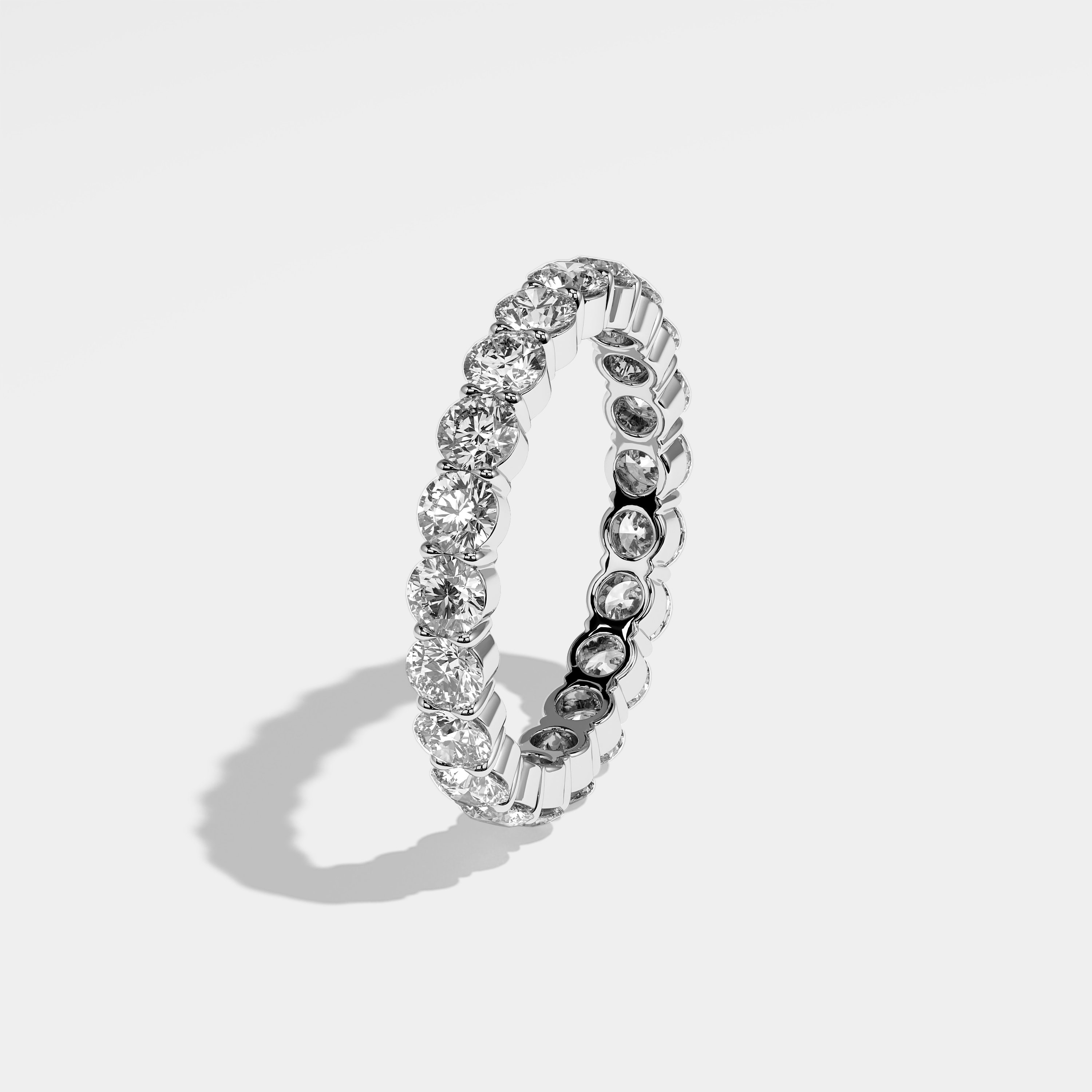 Ayla Diamond Round Brilliant Eternity Ring 18K White Gold 4.00ct