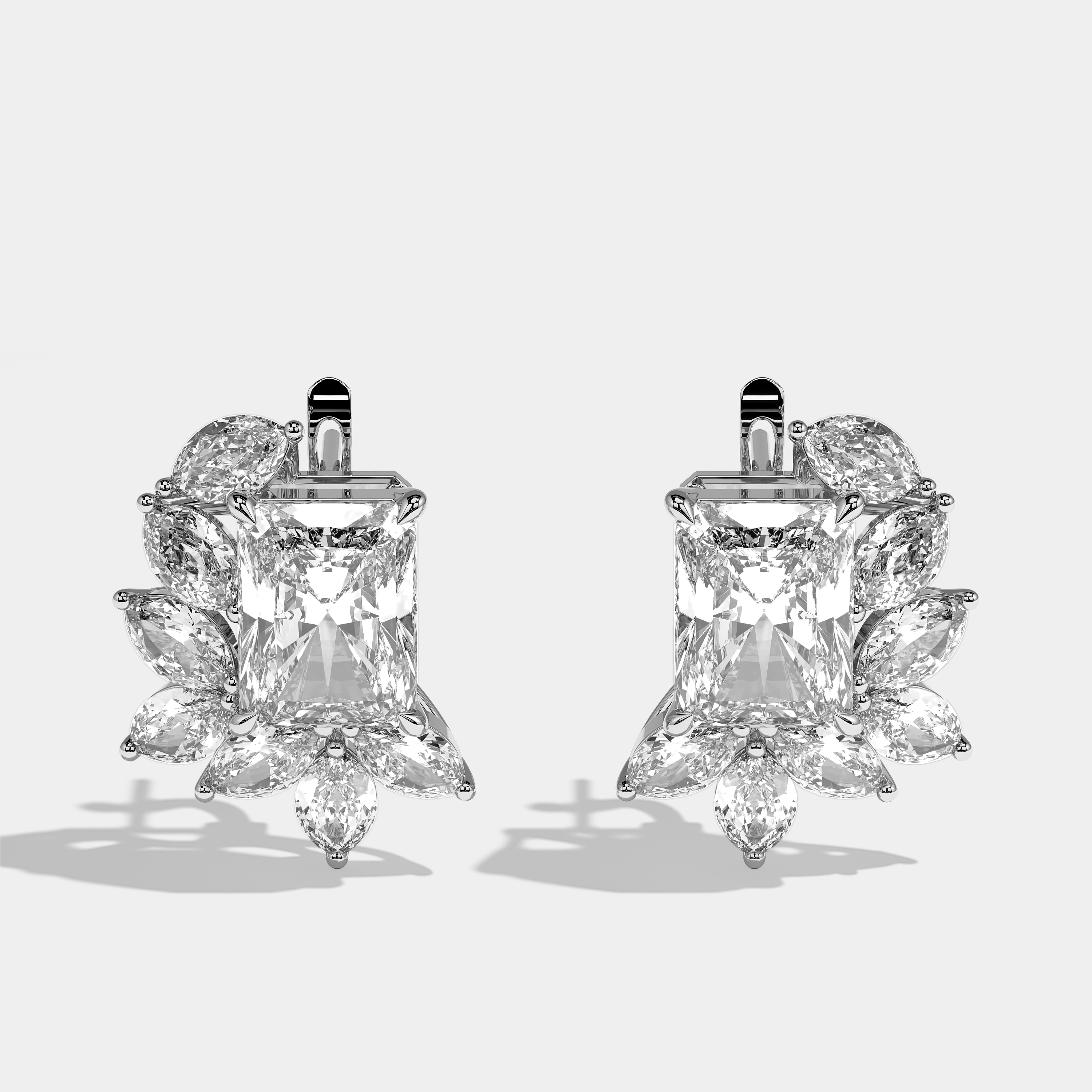 Anniston Radiant Cut Diamond Earrings White Gold 10.00ct