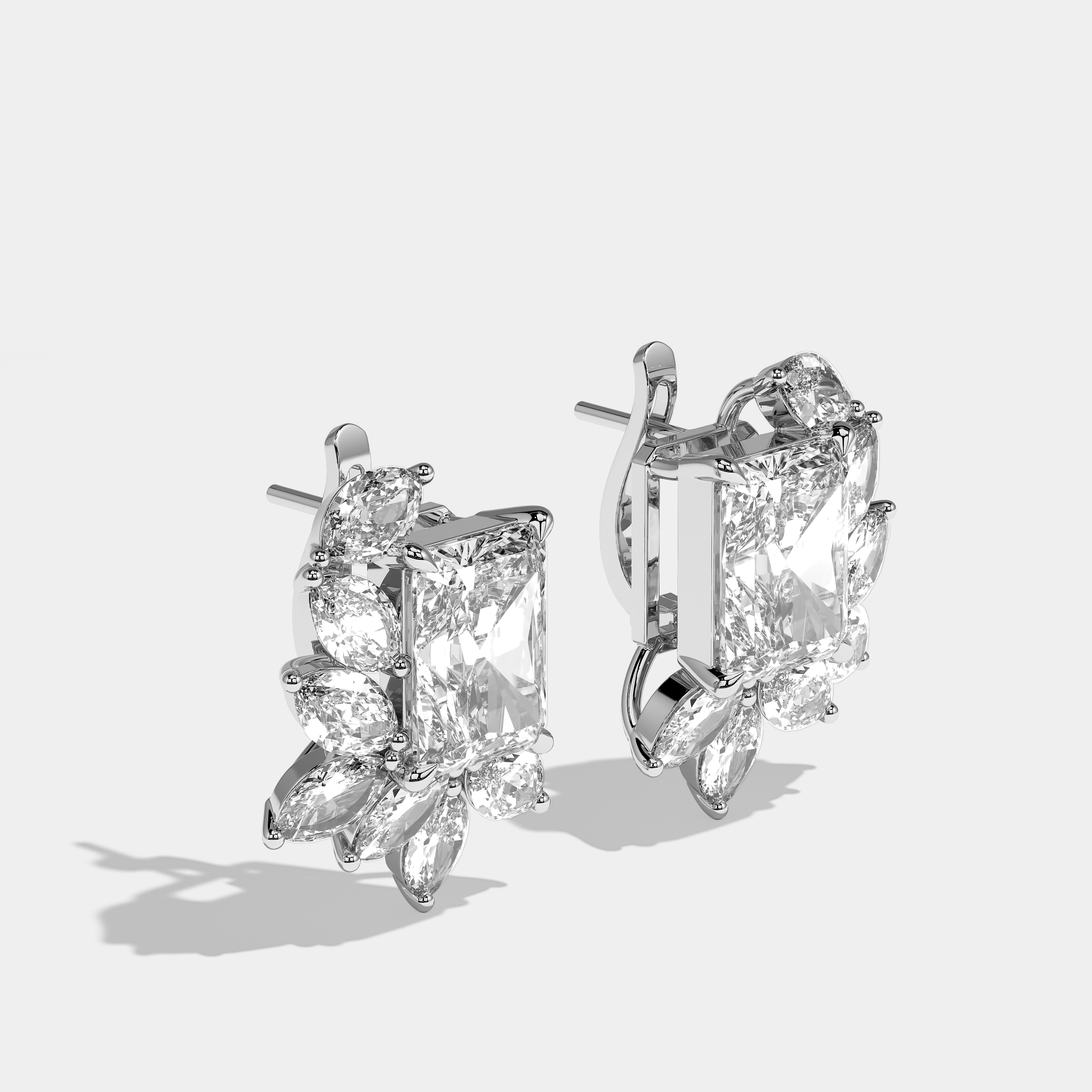 Anniston Radiant Cut Diamond Earrings White Gold 10.00ct