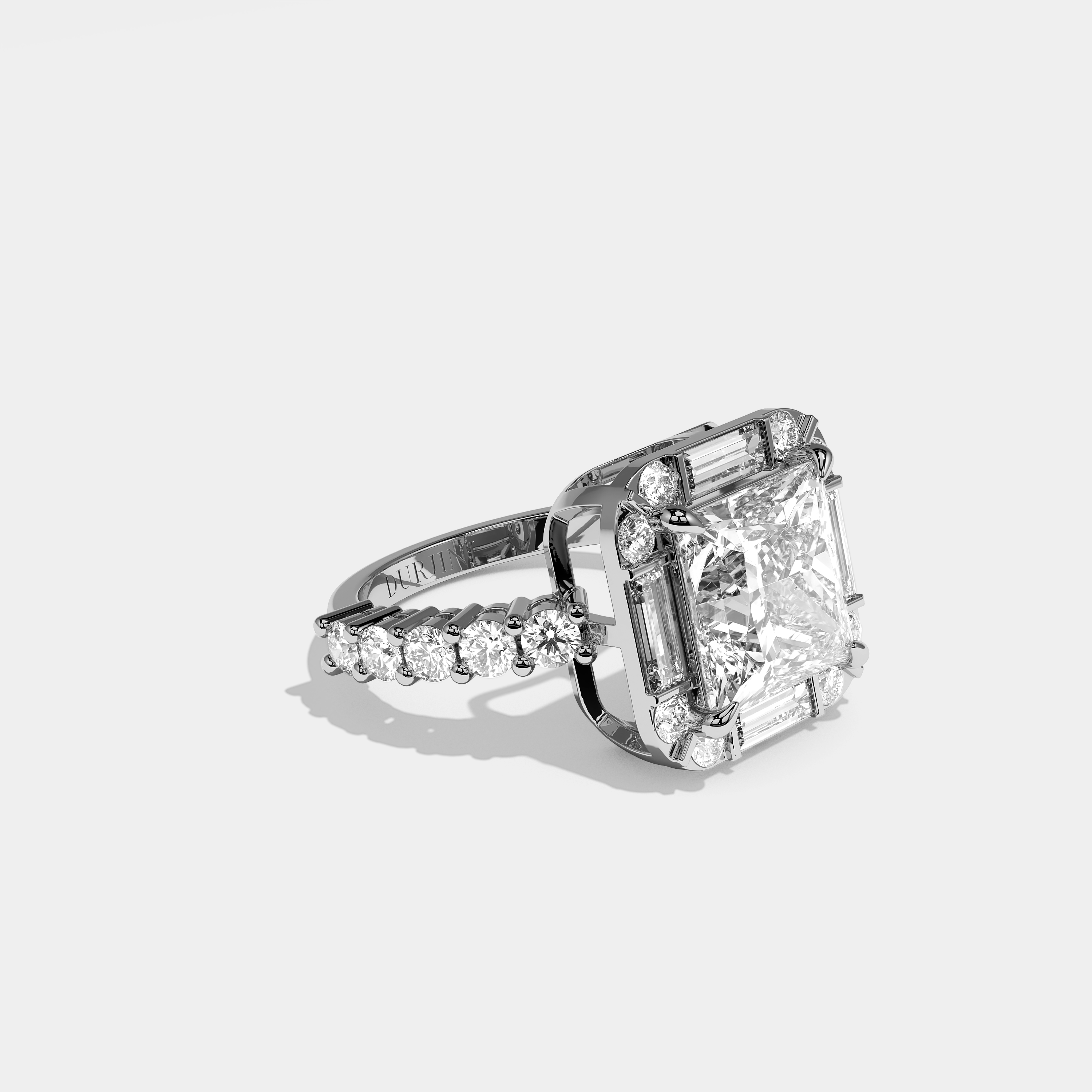 Anne Diamond Princess cut Halo Engagement Ring 18K White Gold 10.00ct