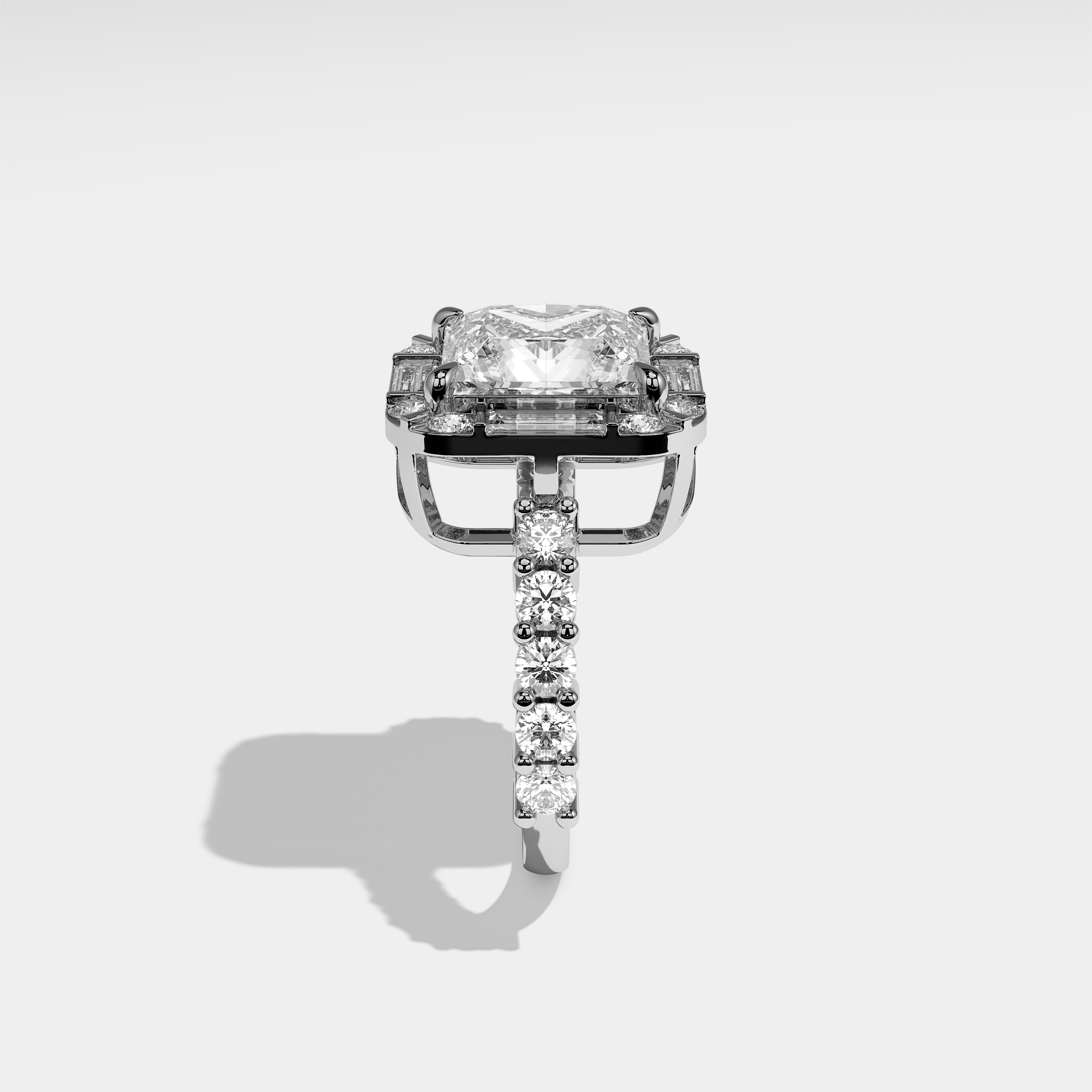 Anne Diamond Princess cut Halo Engagement Ring 18K White Gold 10.00ct