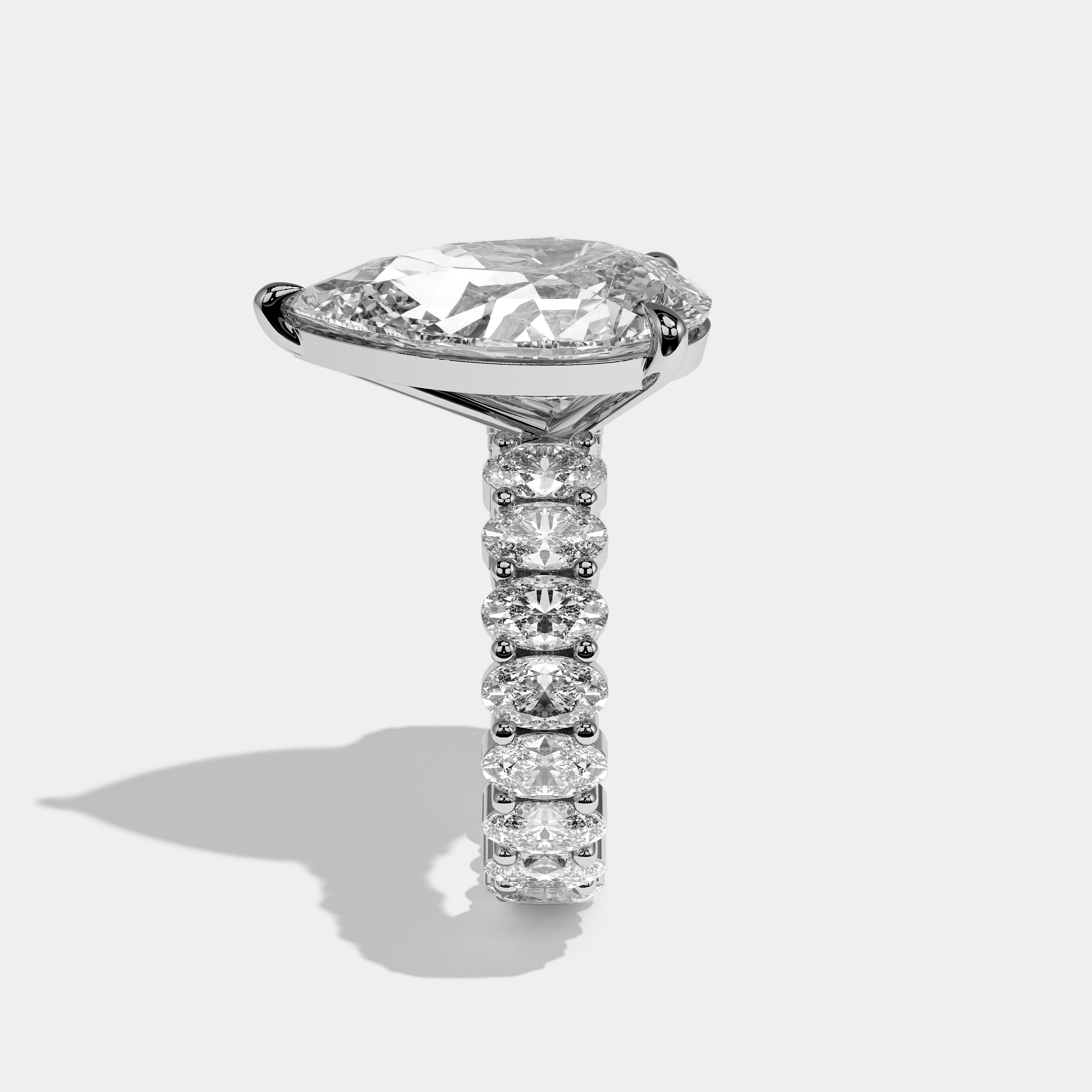 Anne Diamond Pear Cut Halo Engagement Ring 18K White Gold 30.00ct