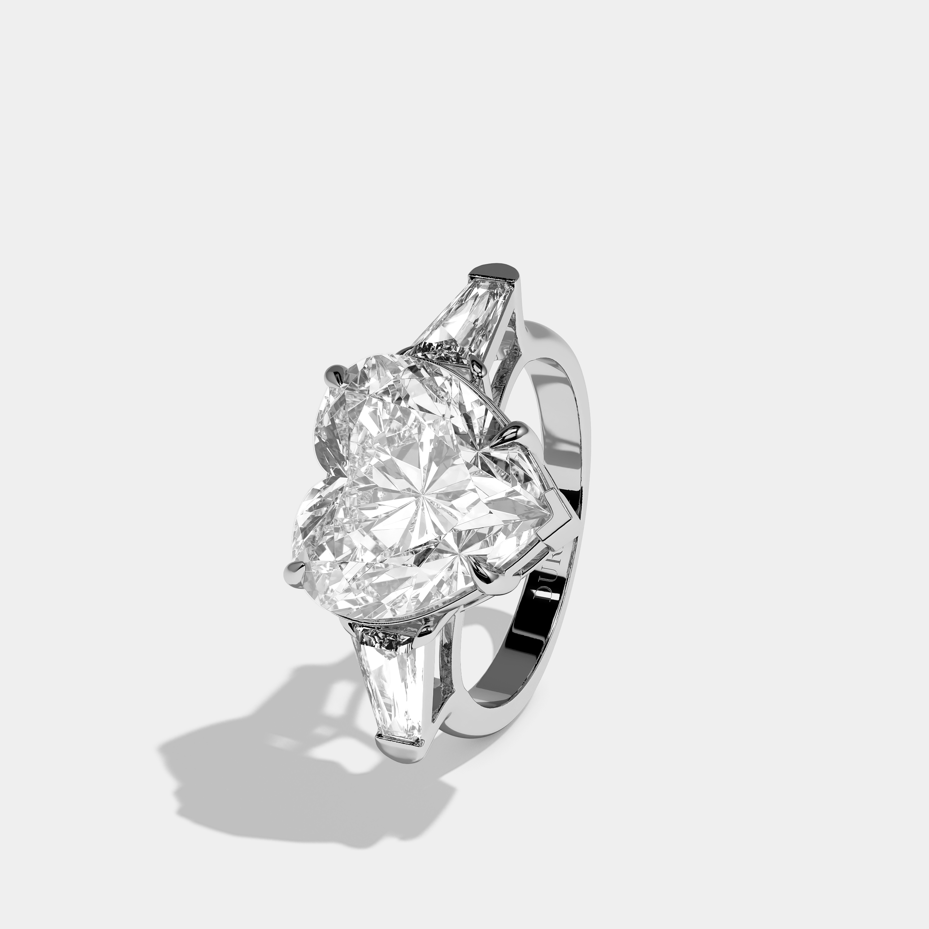 Cordelia Diamond Heart Cut Engagement Ring 18K White Gold 7.00ct