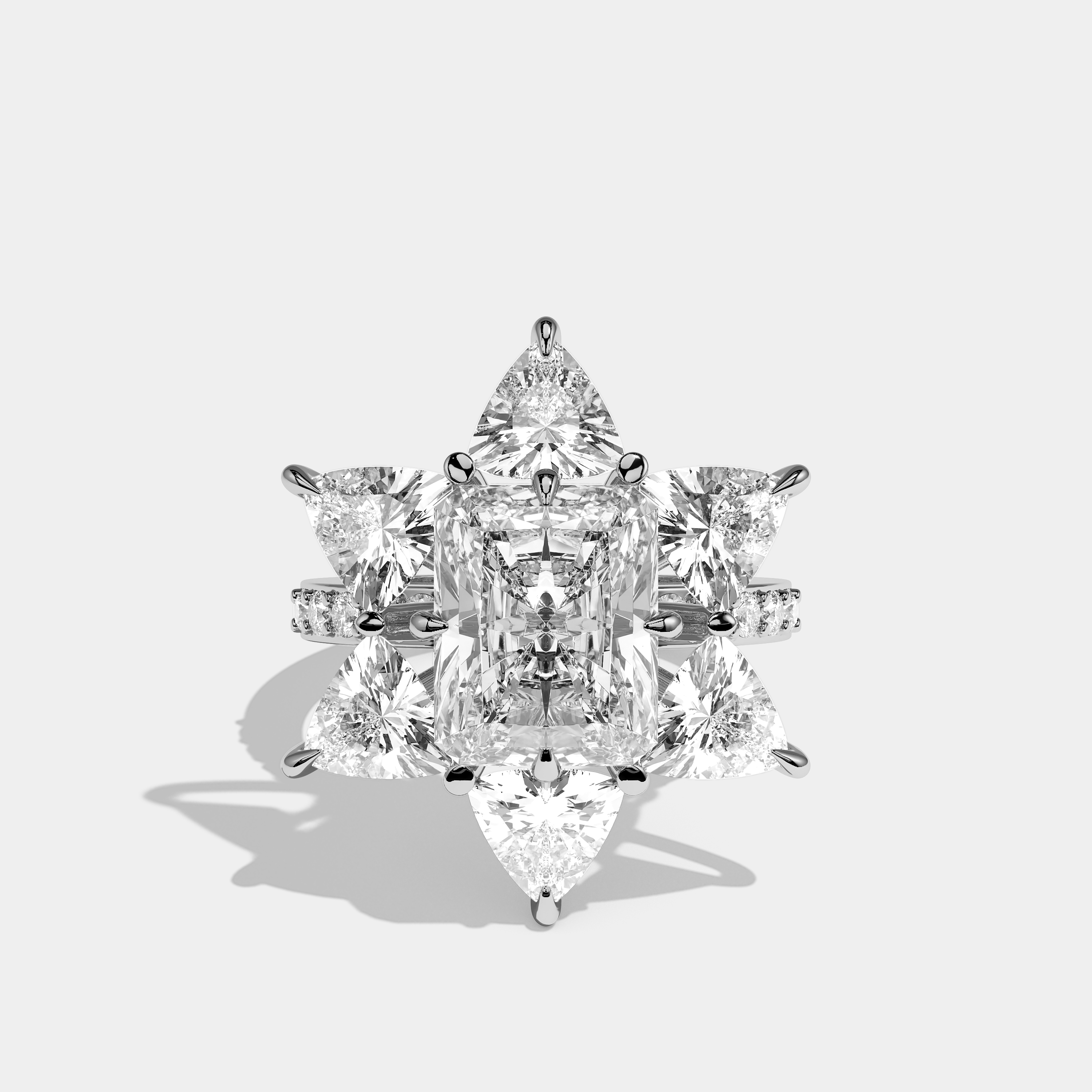 Seraphina Diamond Radiant Cut Halo Engagement Ring 18K White Gold 20.00ct