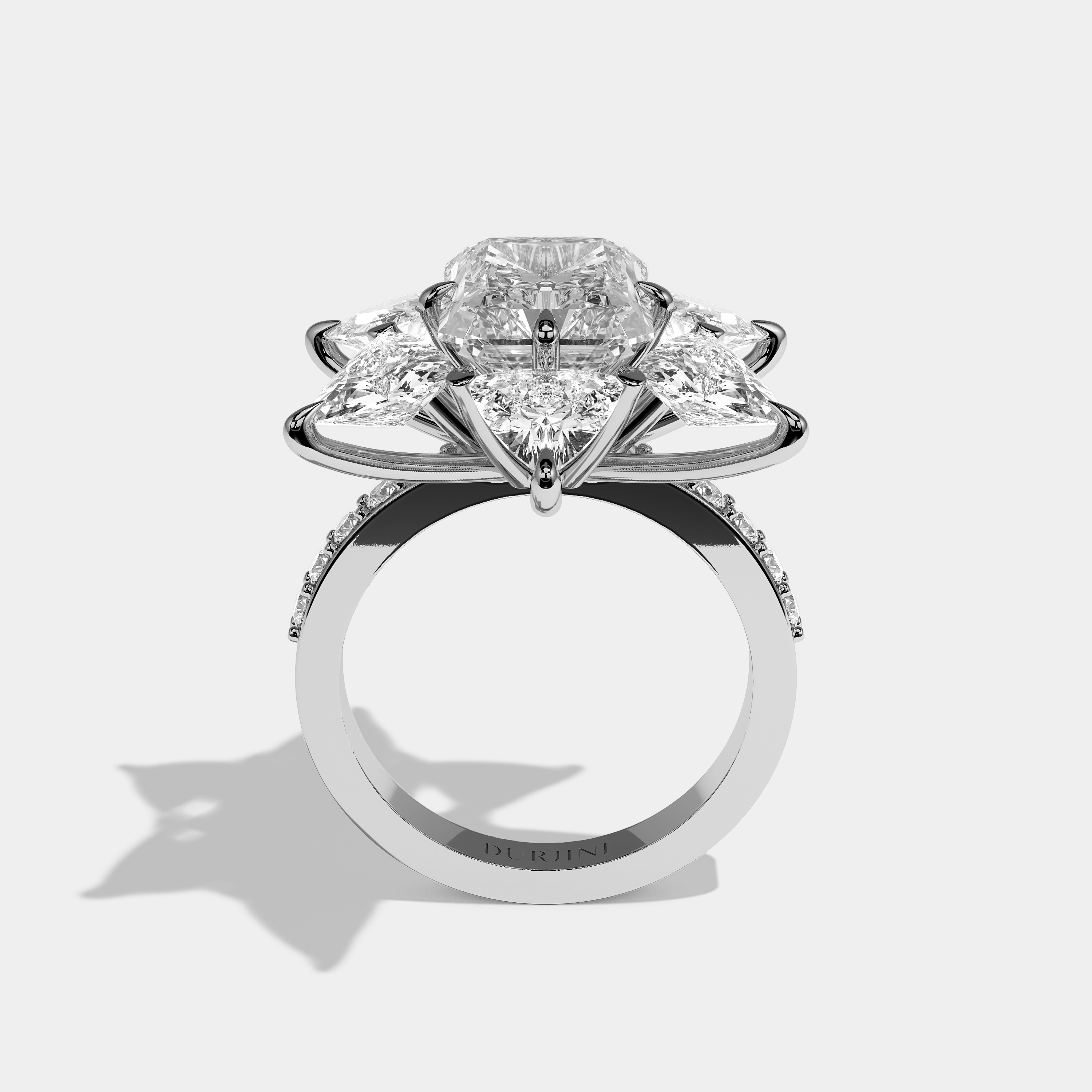 Seraphina Diamond Radiant Cut Halo Engagement Ring 18K White Gold 20.00ct
