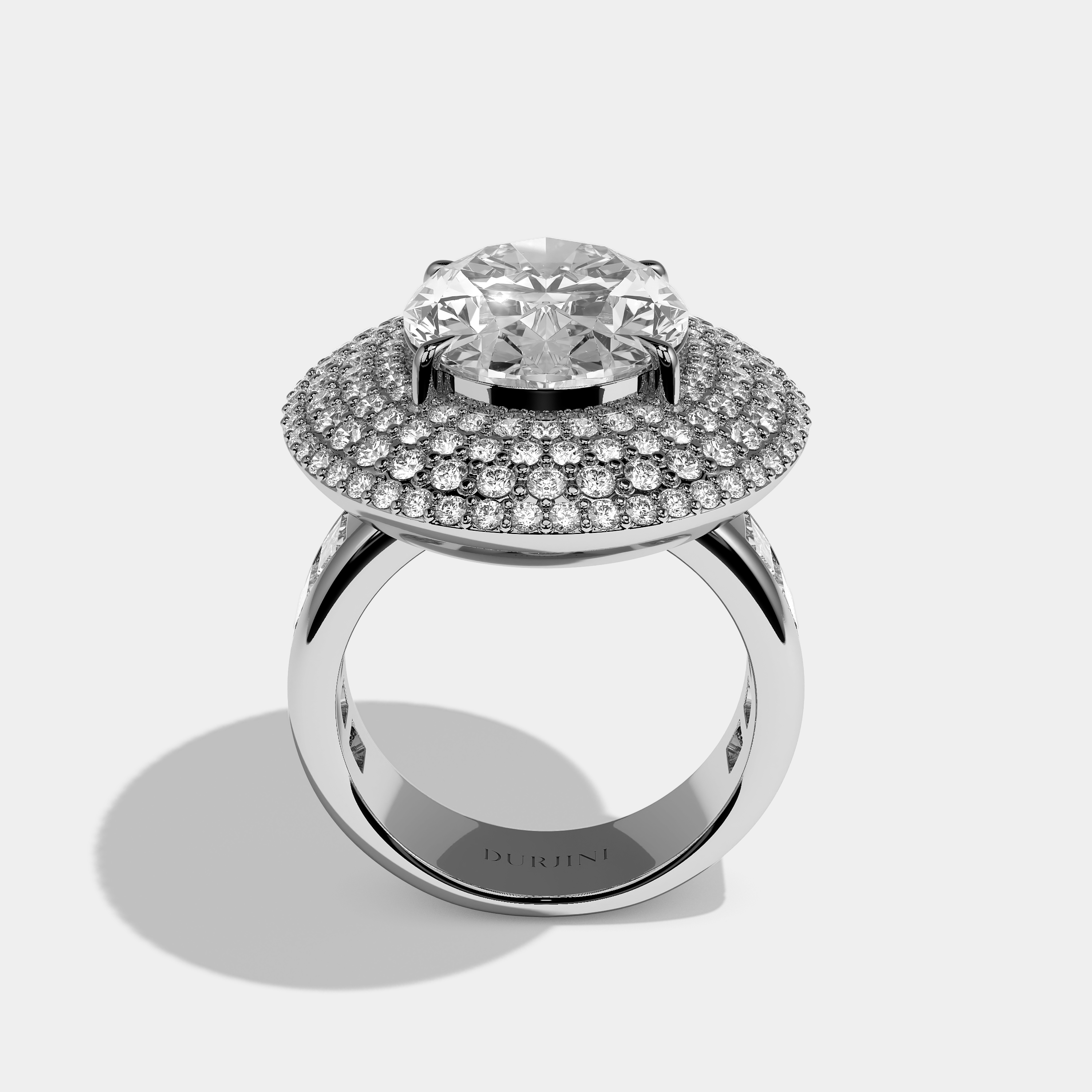 Anastasia Diamond Oval Cut Halo Engagement Ring 18K White Gold 50.00ct