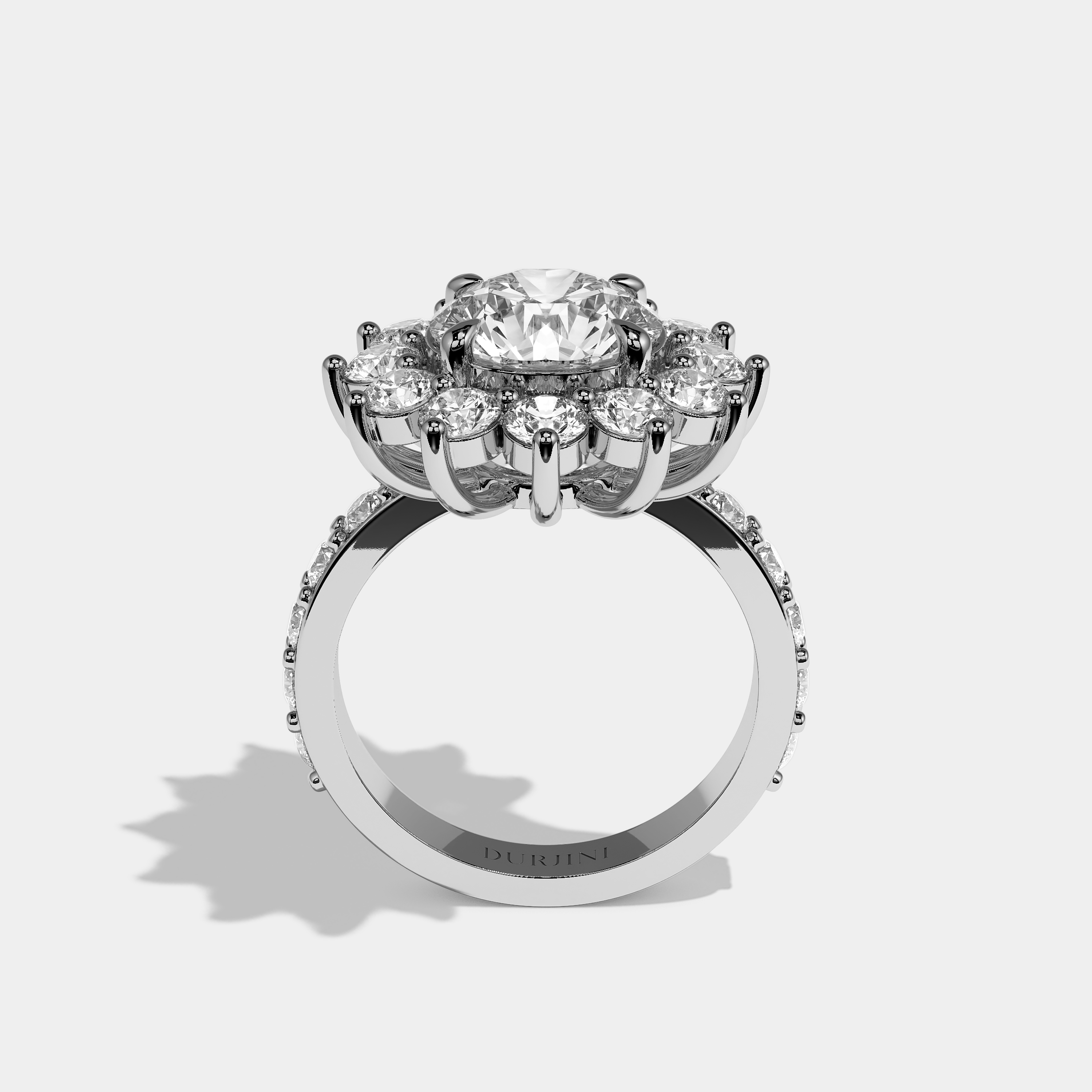 Celeste Diamond Round Cut Halo Engagement Ring 18K White Gold 20.00ct