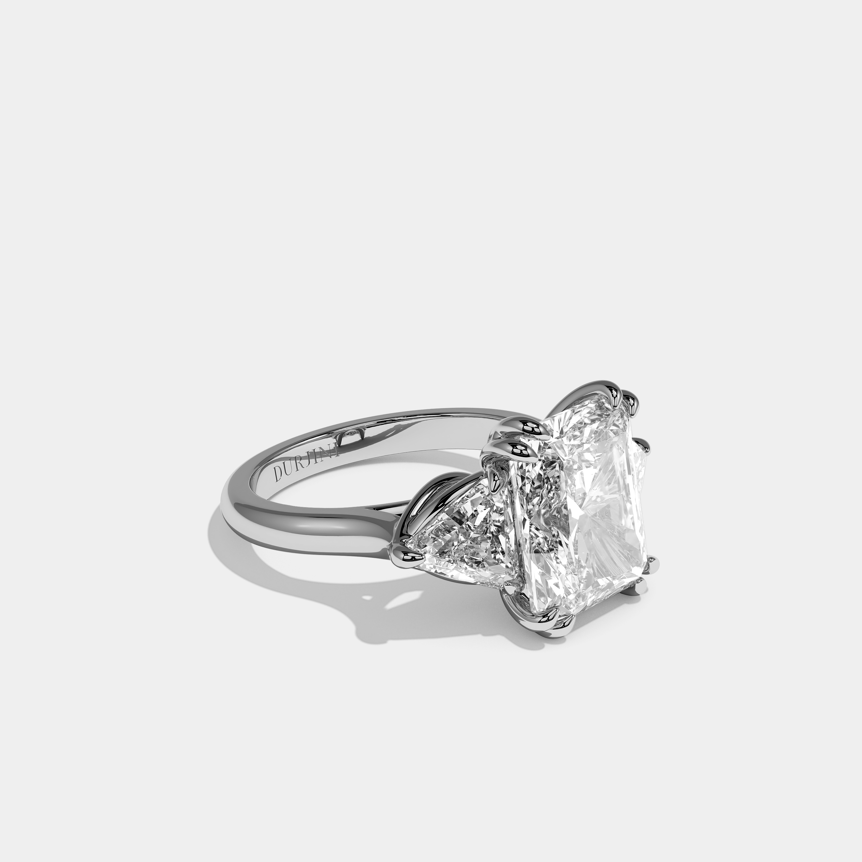 Duche Lumiere Diamond Radiant Halo Engagement Ring 18K White Gold 12.00ct
