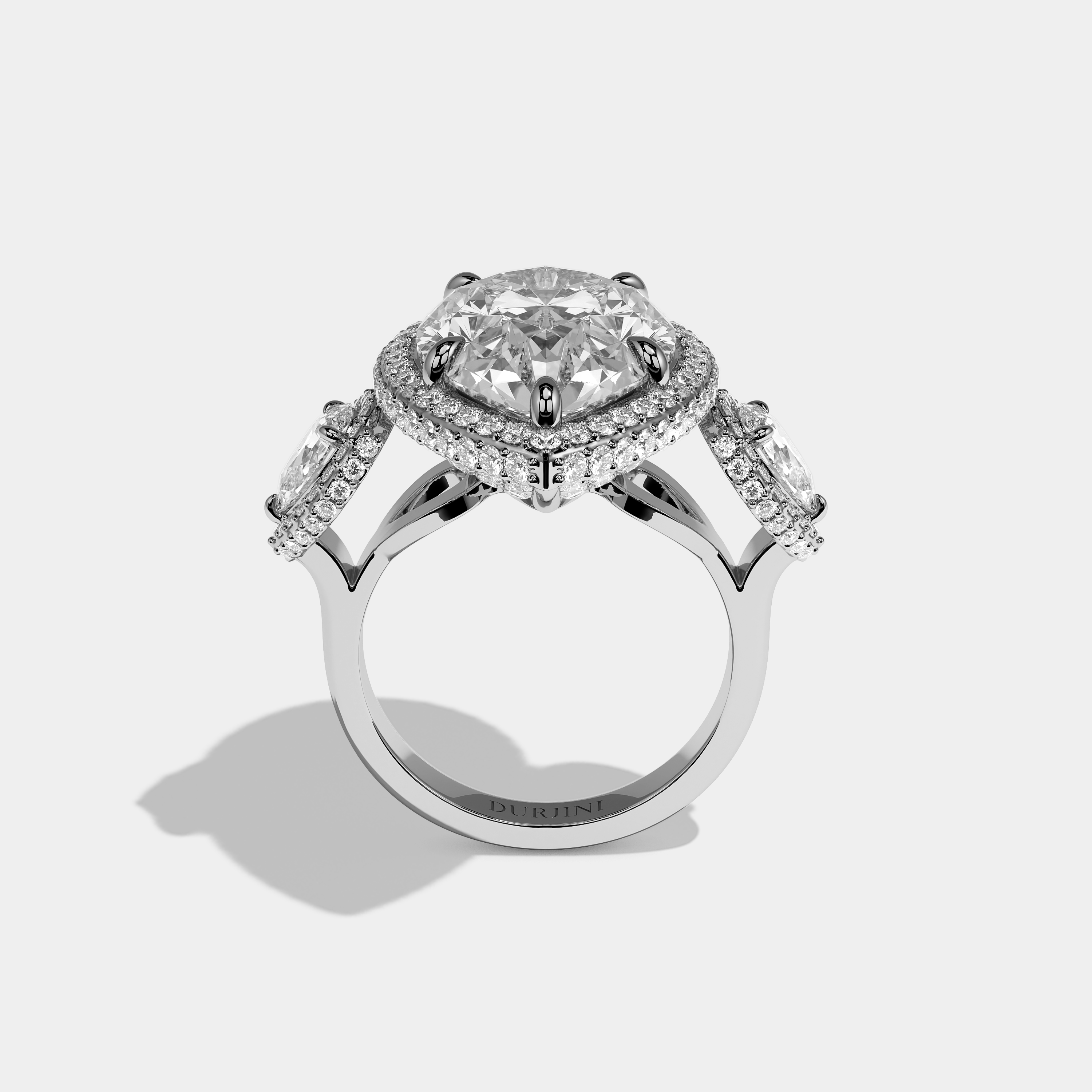 Etoile Sereine Diamond Pear Halo Engagement Ring 18K White Gold 16.00ct