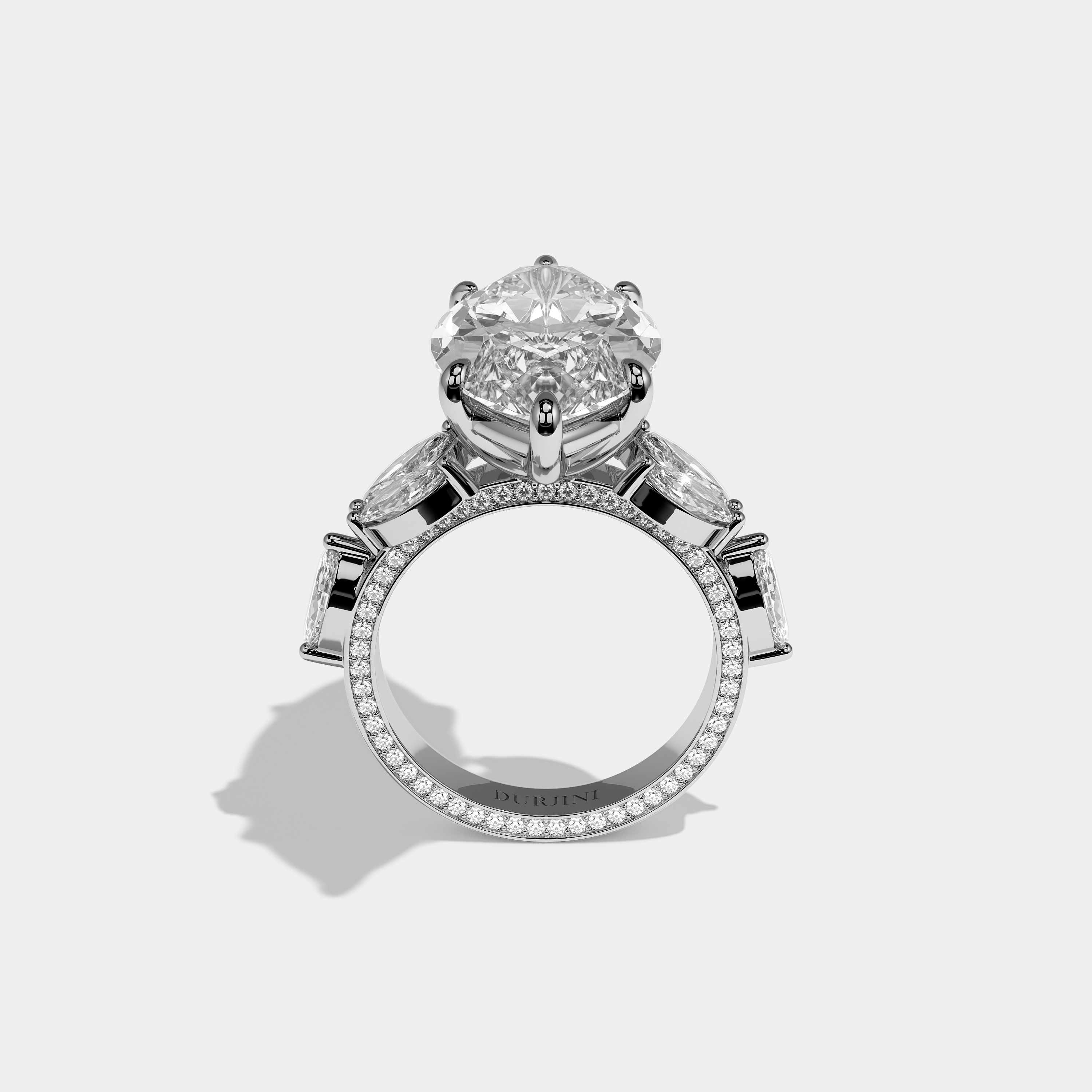 Bellecour Essence Diamond Marquise Halo Engagement Ring 18K White Gold 12.00ct