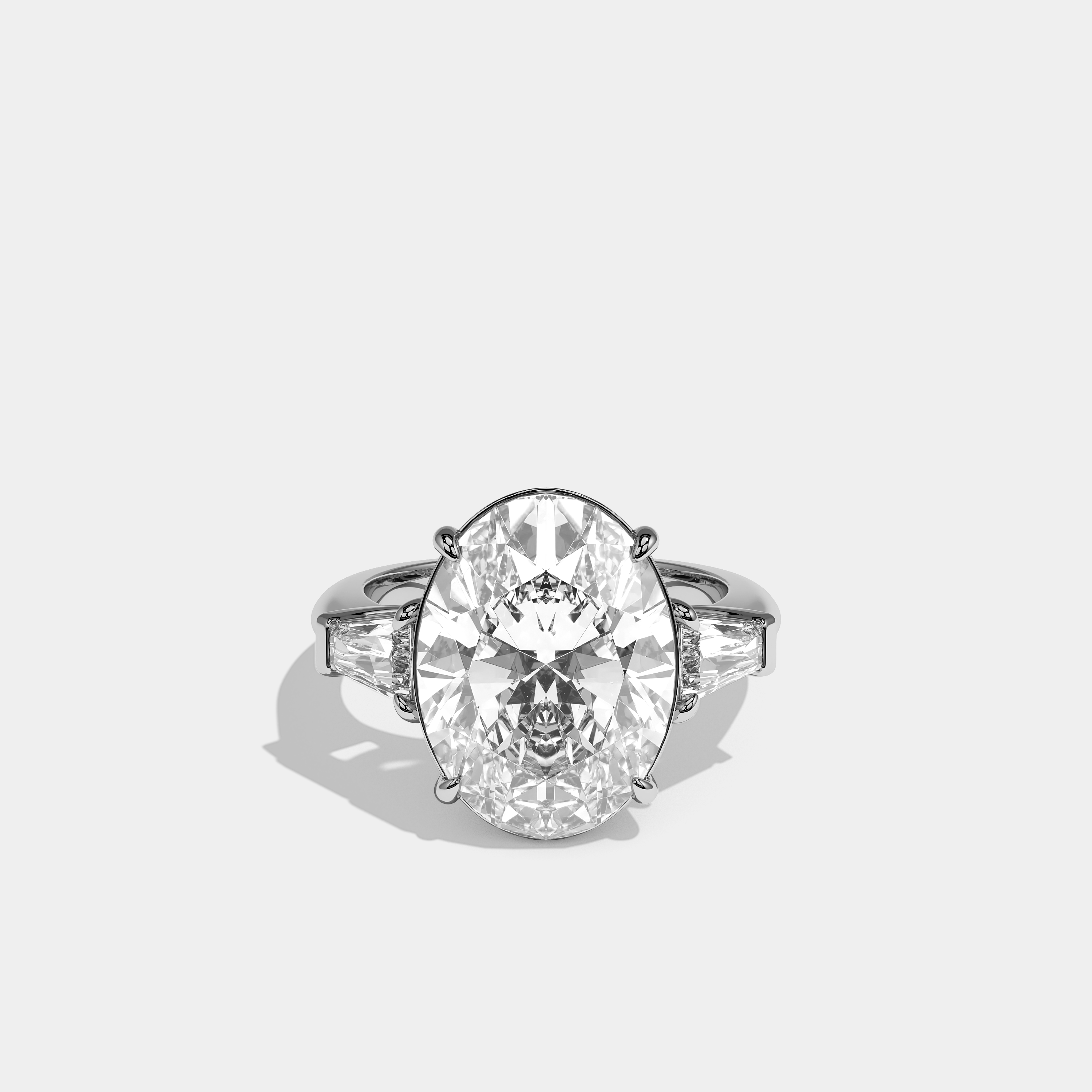 Artois du Vent Diamond Oval Halo Engagement Ring 18K White Gold 12.00ct