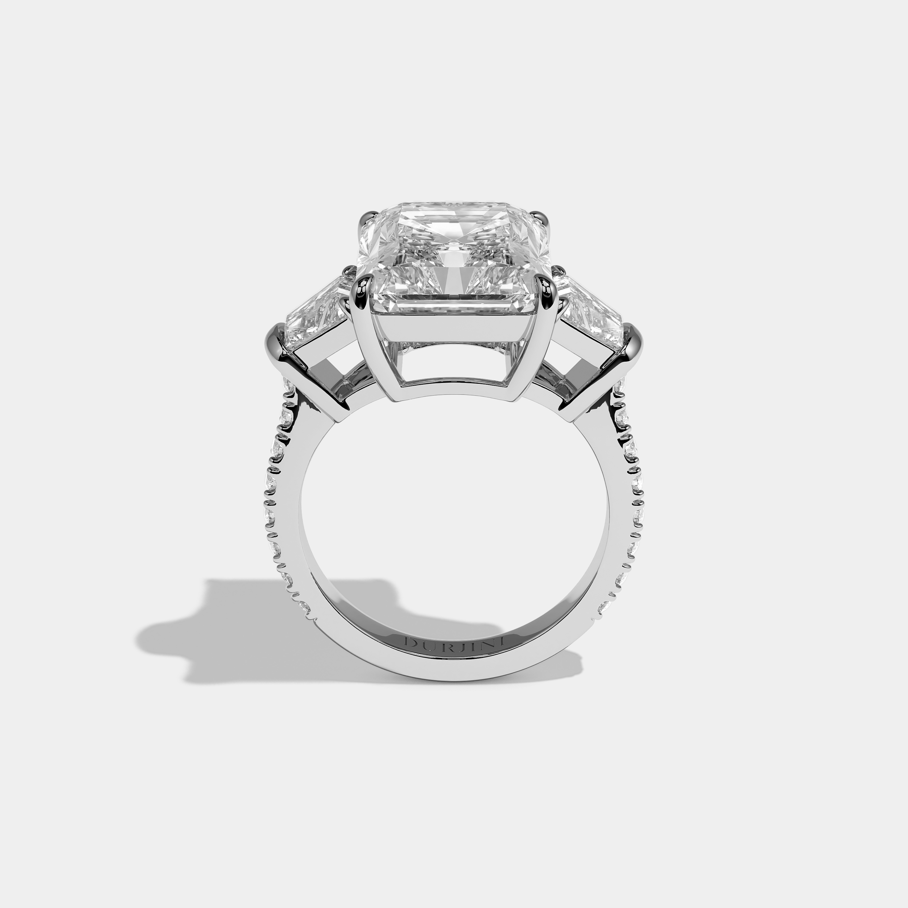 Chevalier d’Argent Diamond Radiant Halo Engagement Ring 18K White Gold 14.50ct