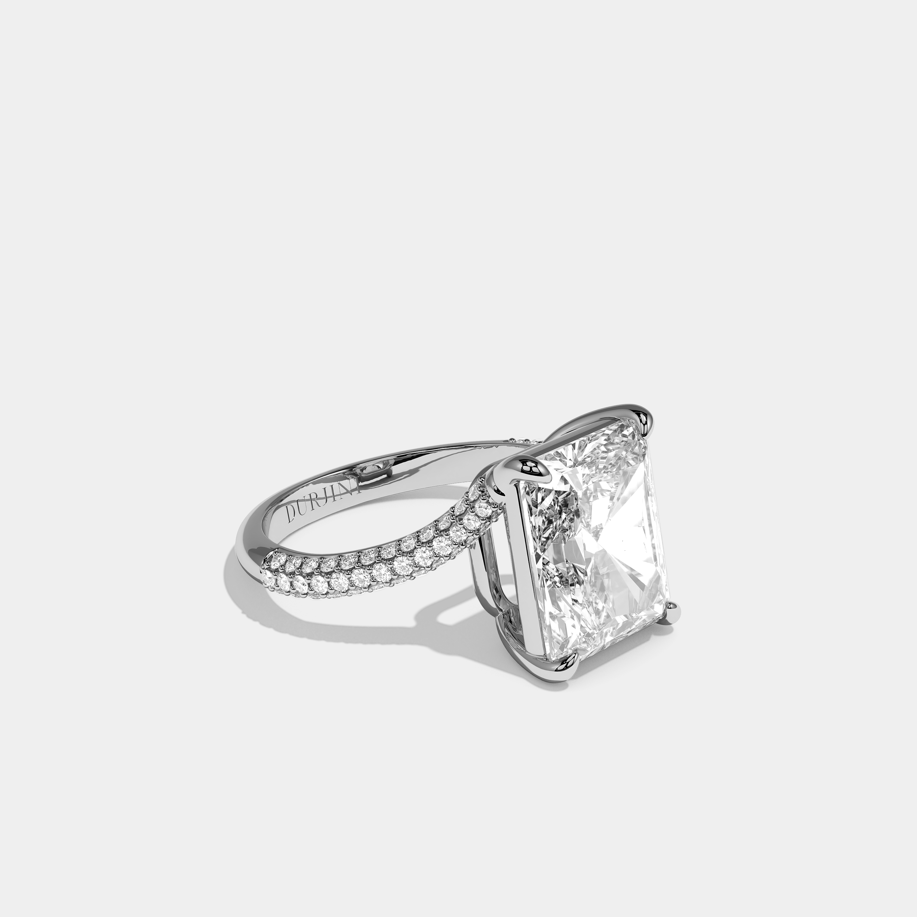 Comtesse Verelle Diamond Radiant Engagement Ring 18K White Gold 10.00ct