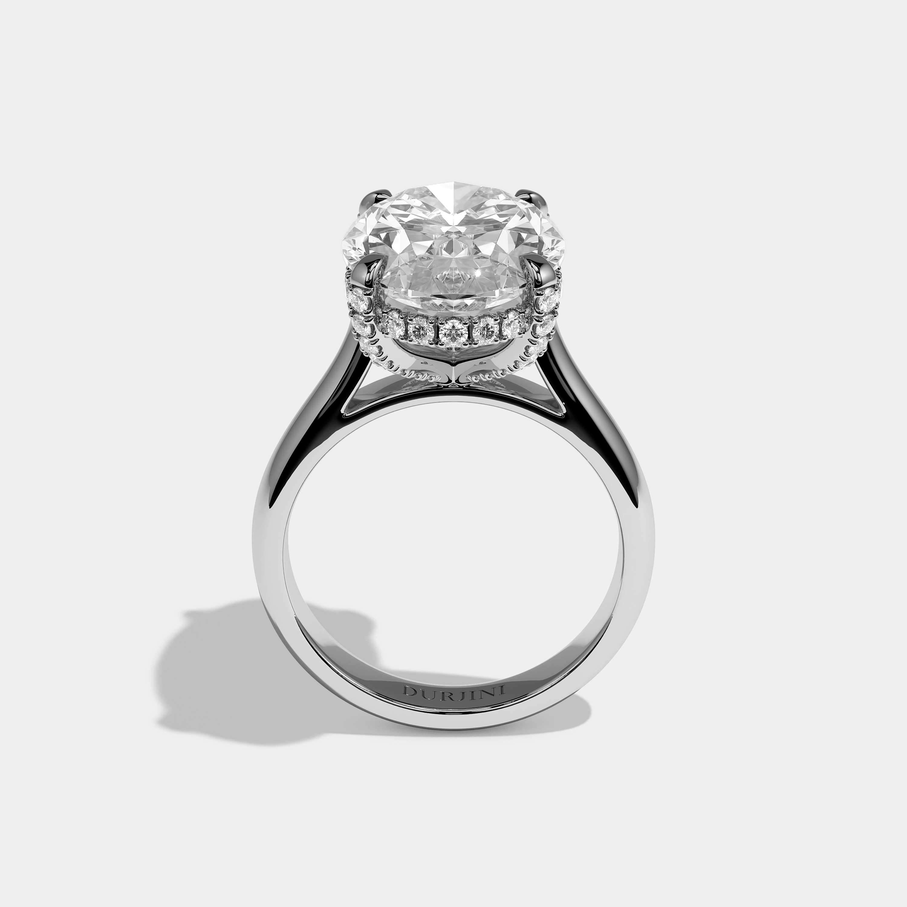 Full View – Kurbãni Durjini Lysandre Élan Diamond Oval Halo Engagement Ring