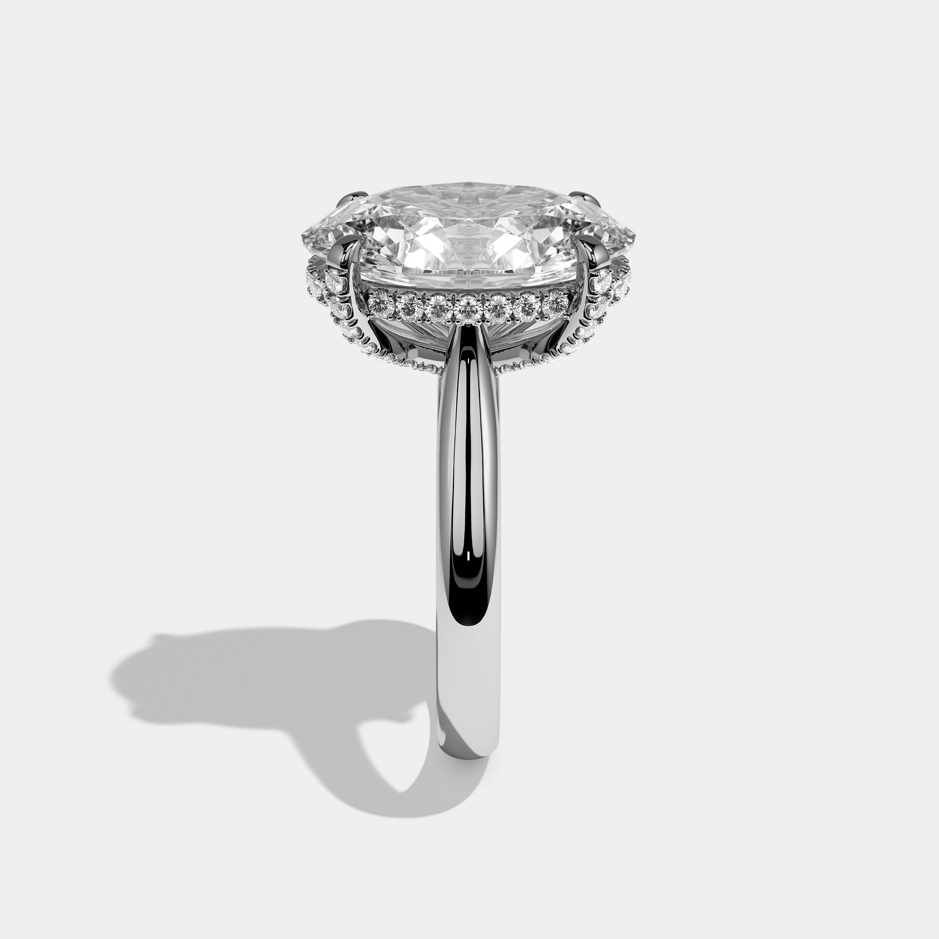 Side View – Kurbãni Durjini Lysandre Élan Diamond Oval Halo Engagement Ring