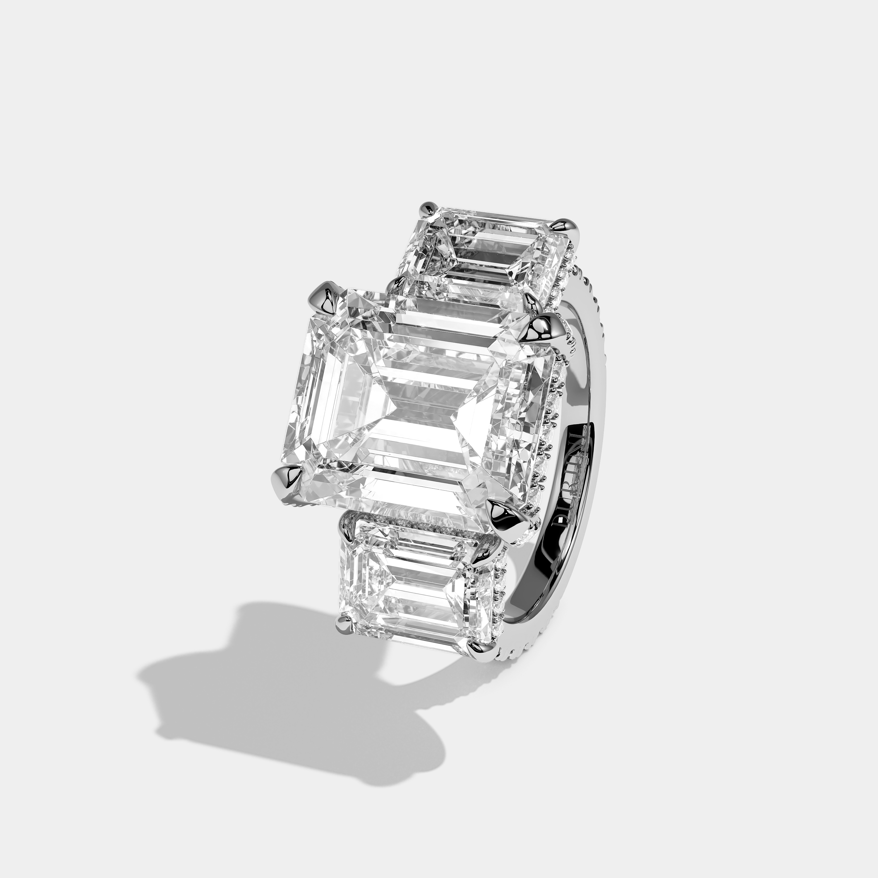 Left View – Kurbãni Durjini Marcellin Éclat Diamond Emerald Halo Engagement Ring