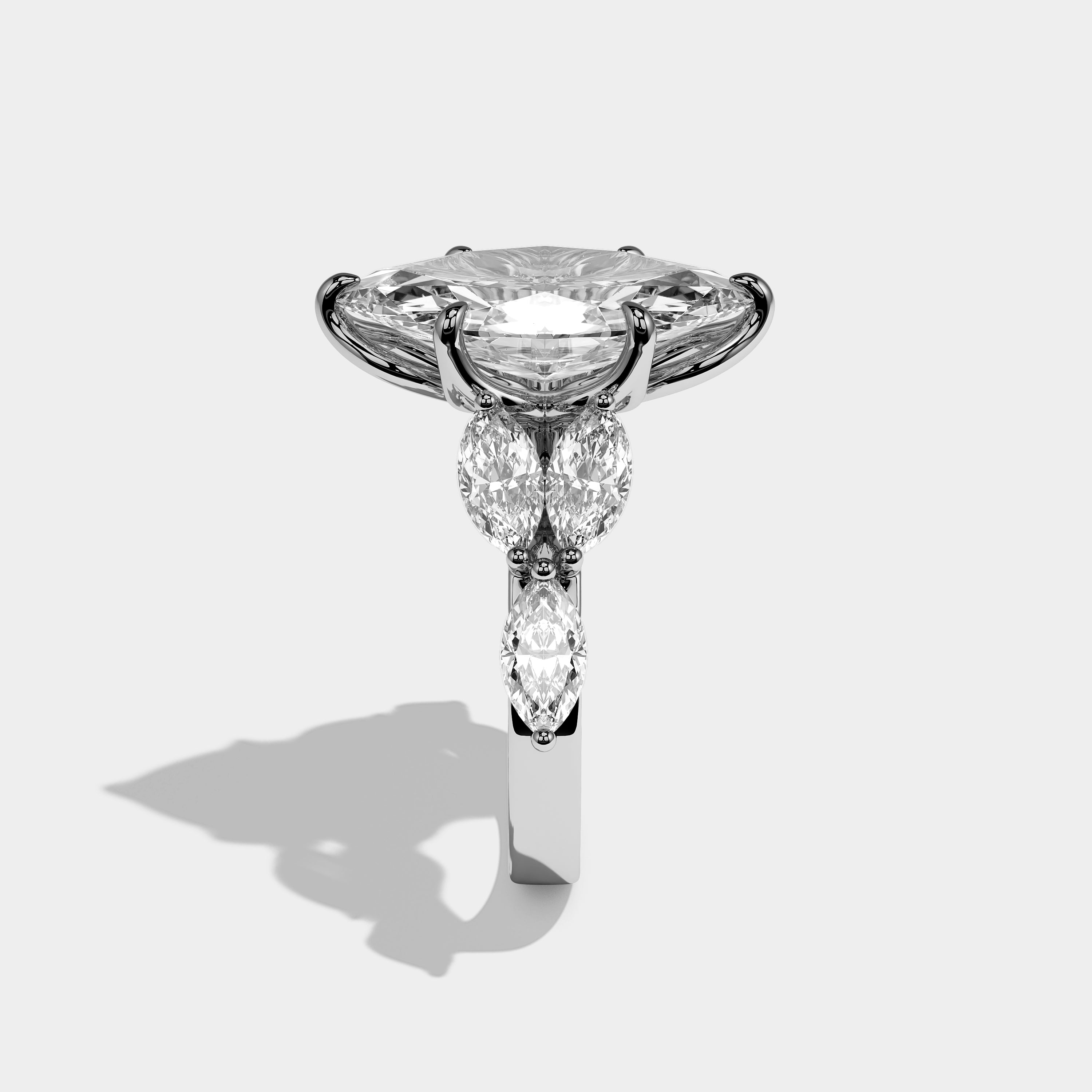 Seraphine Élan Diamond Marquise Engagement Ring 18K White Gold 12.00ct