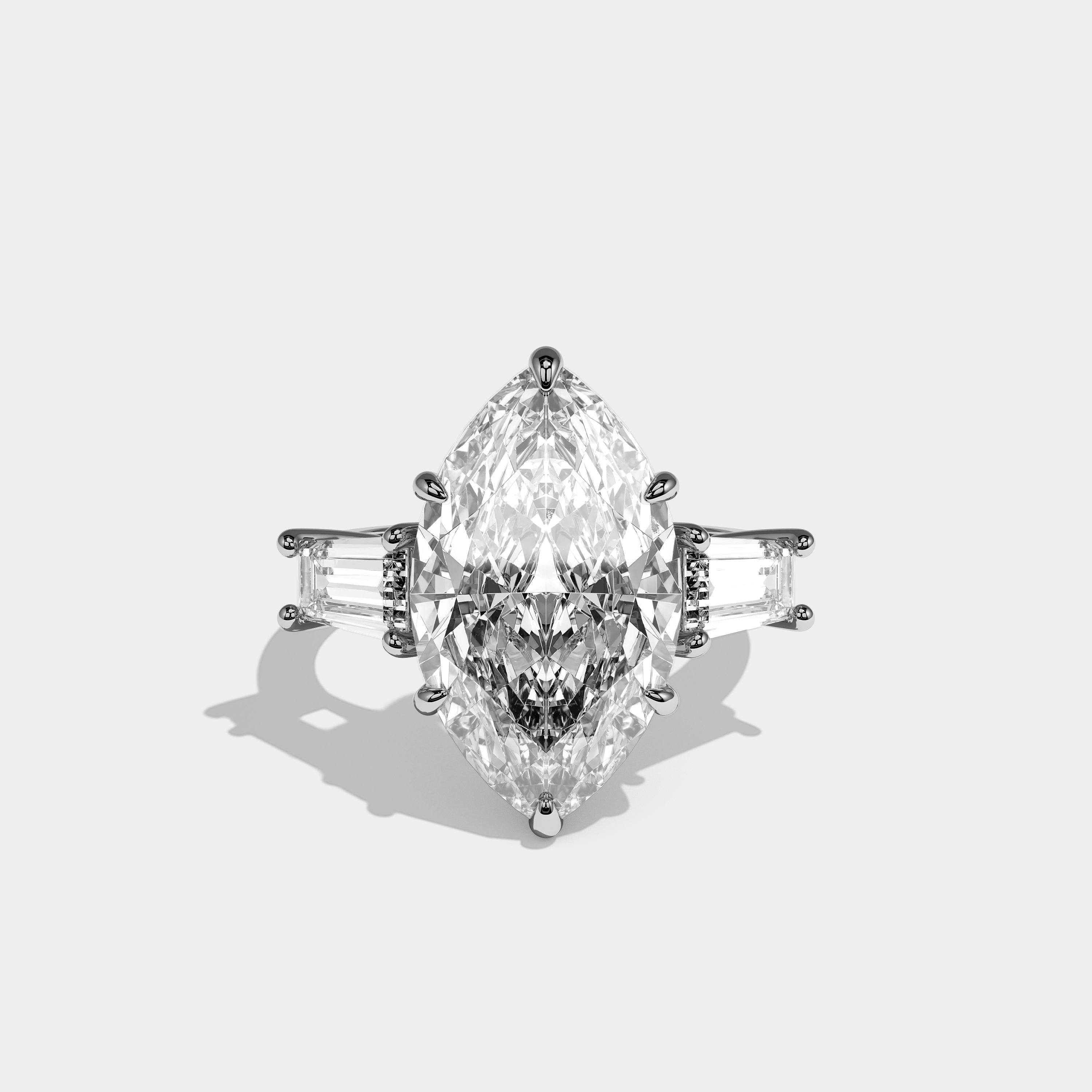 Front View – Kurbãni Durjini Orvella Étoile Diamond Marquise Engagement Ring