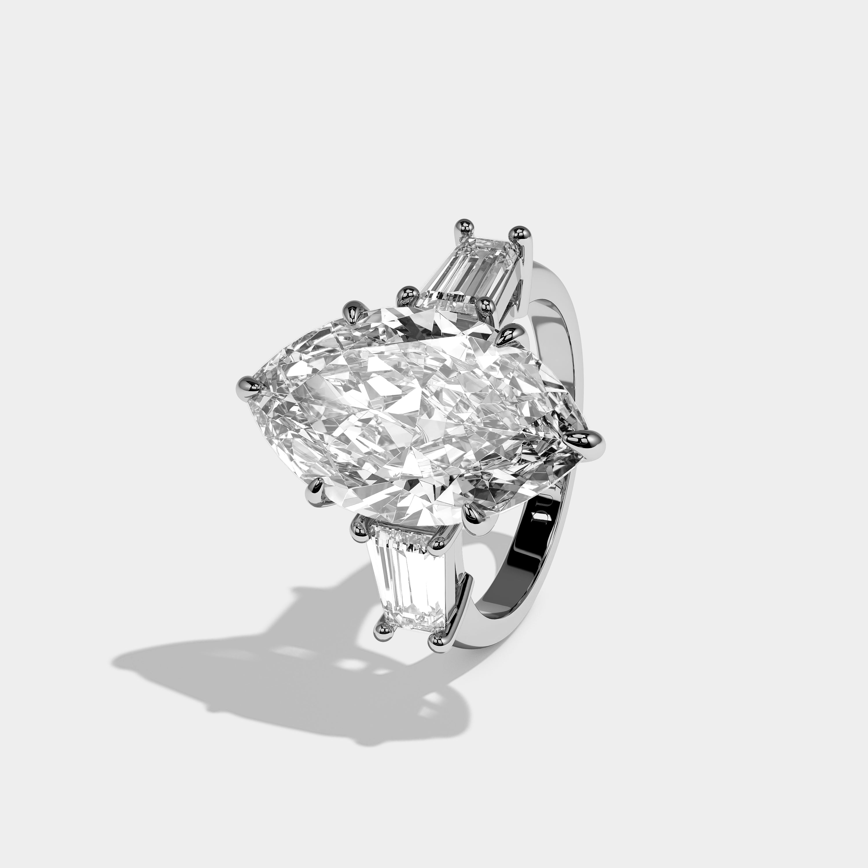 Left View – Kurbãni Durjini Orvella Étoile Diamond Marquise Engagement Ring