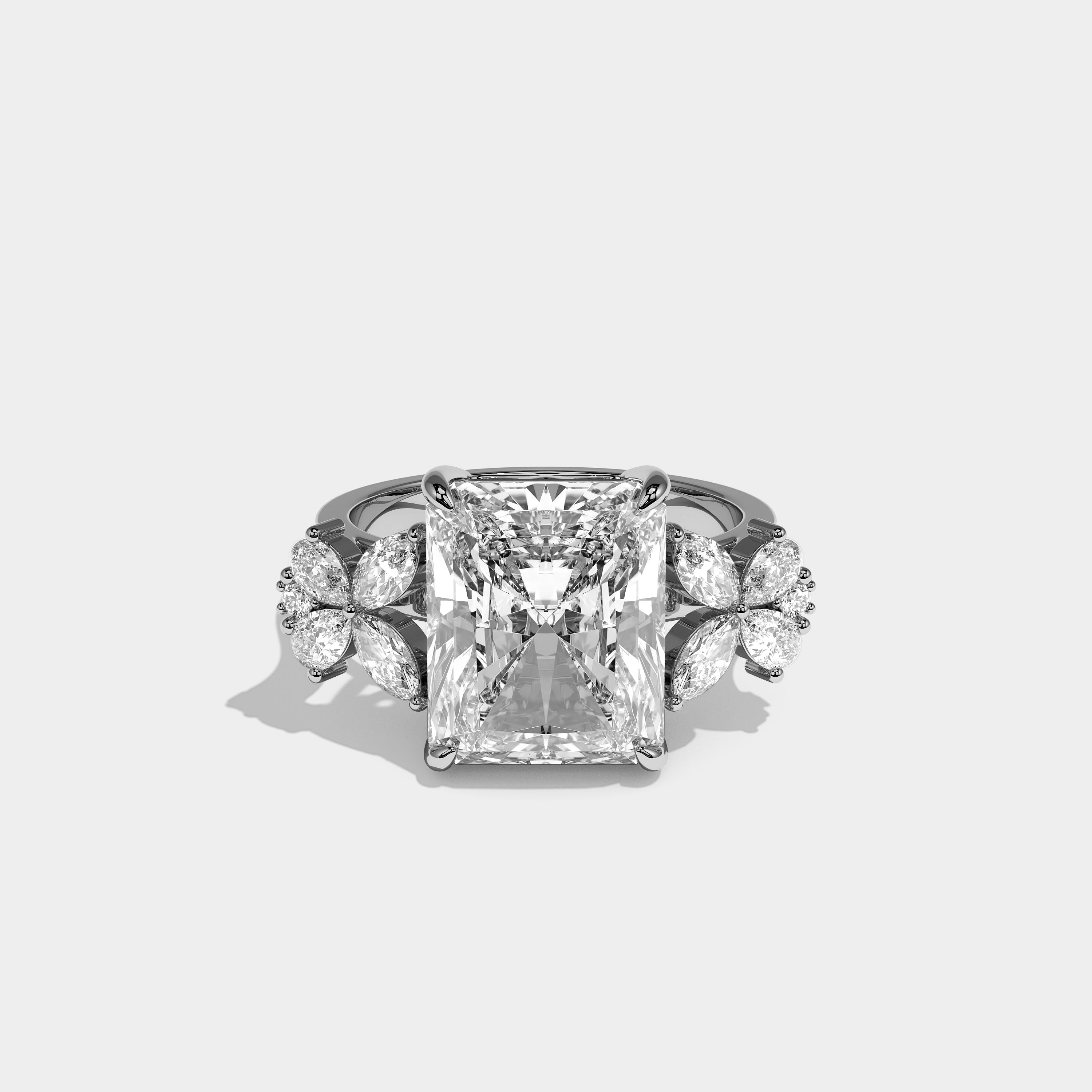Front View – Kurbãni Durjini Cendrine Éclat Diamond Radiant Engagement Ring