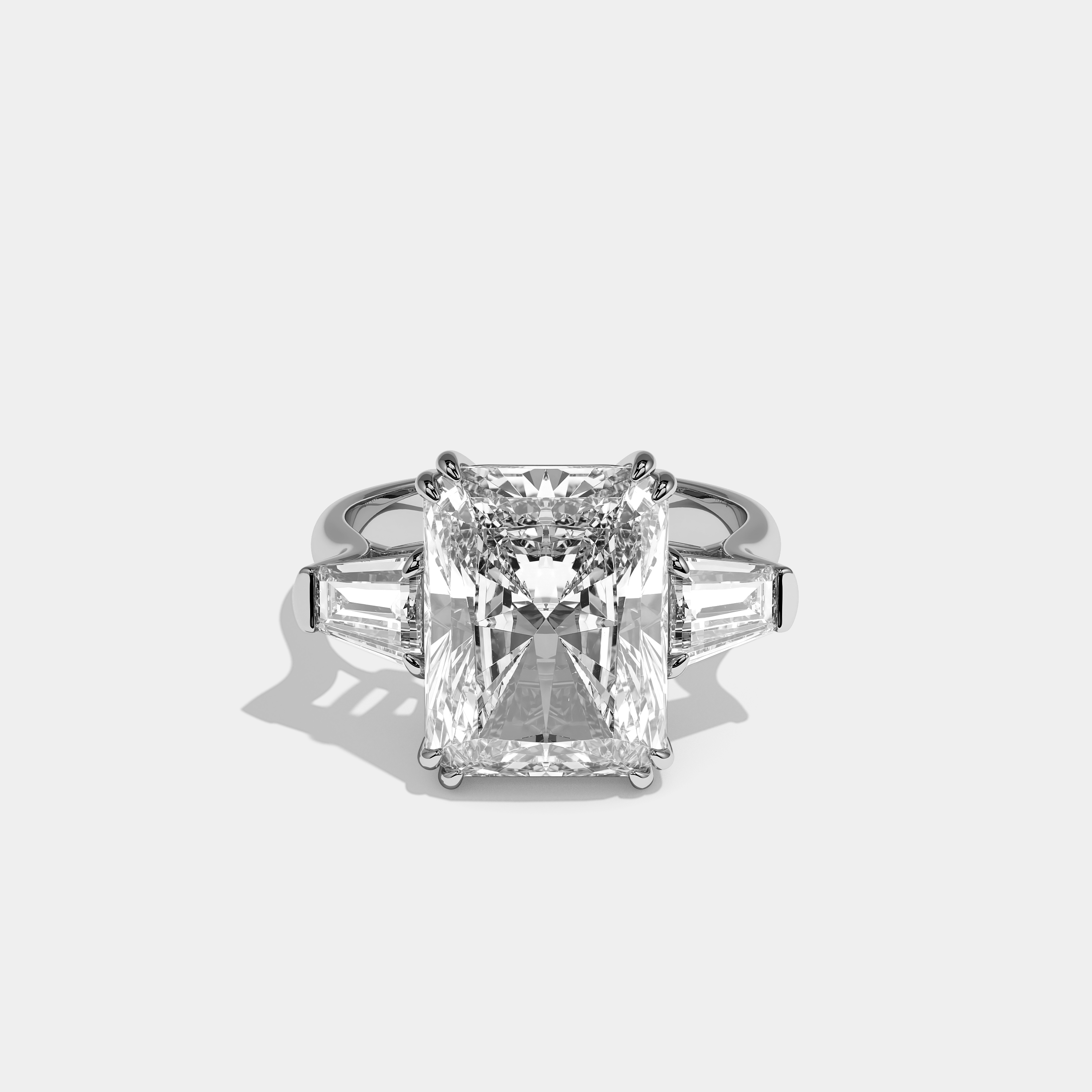 Front View – Kurbãni Durjini Solenne Étoile Diamond Radiant Halo Engagement Ring