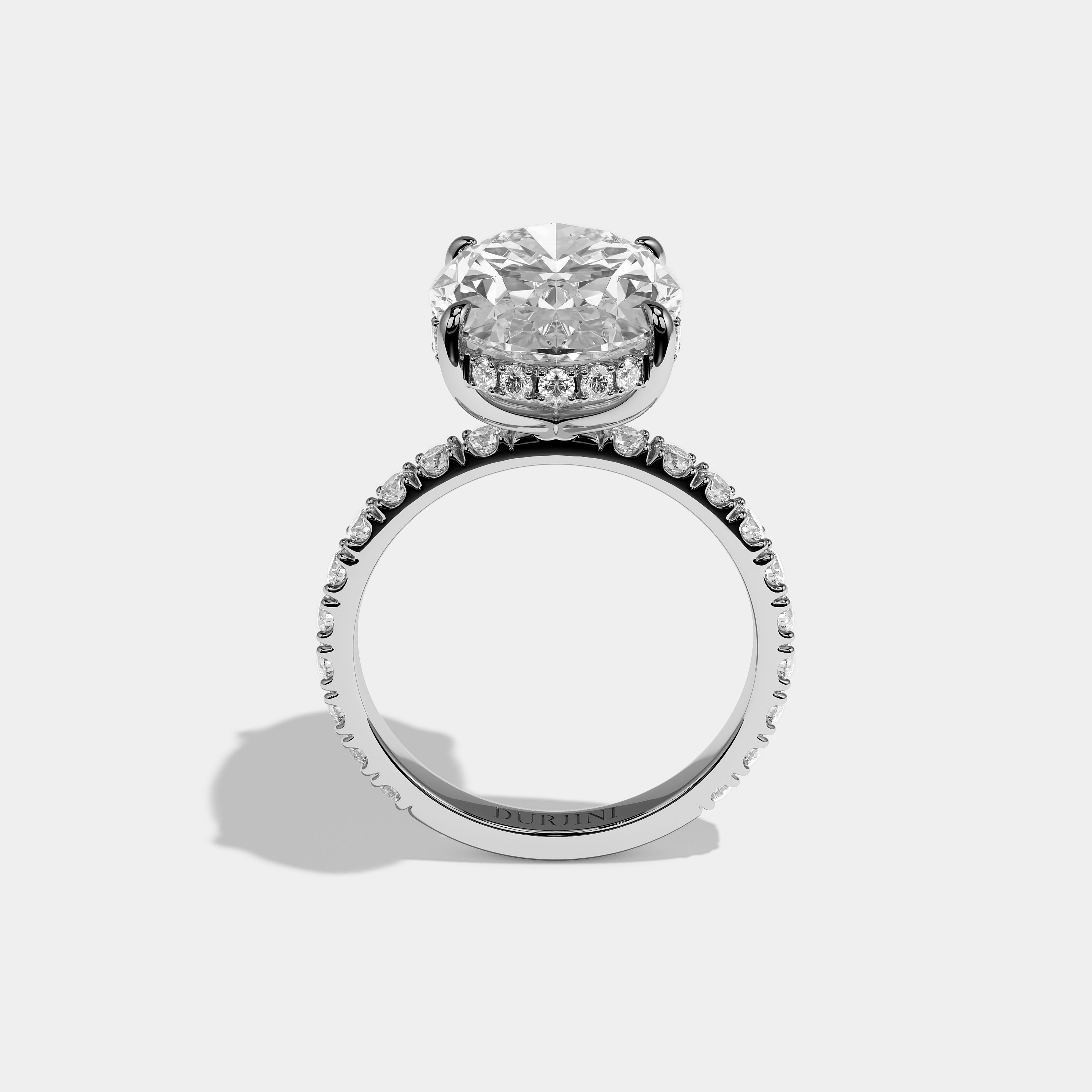 Full View – Kurbãni Durjini Lucien Élan Diamond Oval Halo Engagement Ring