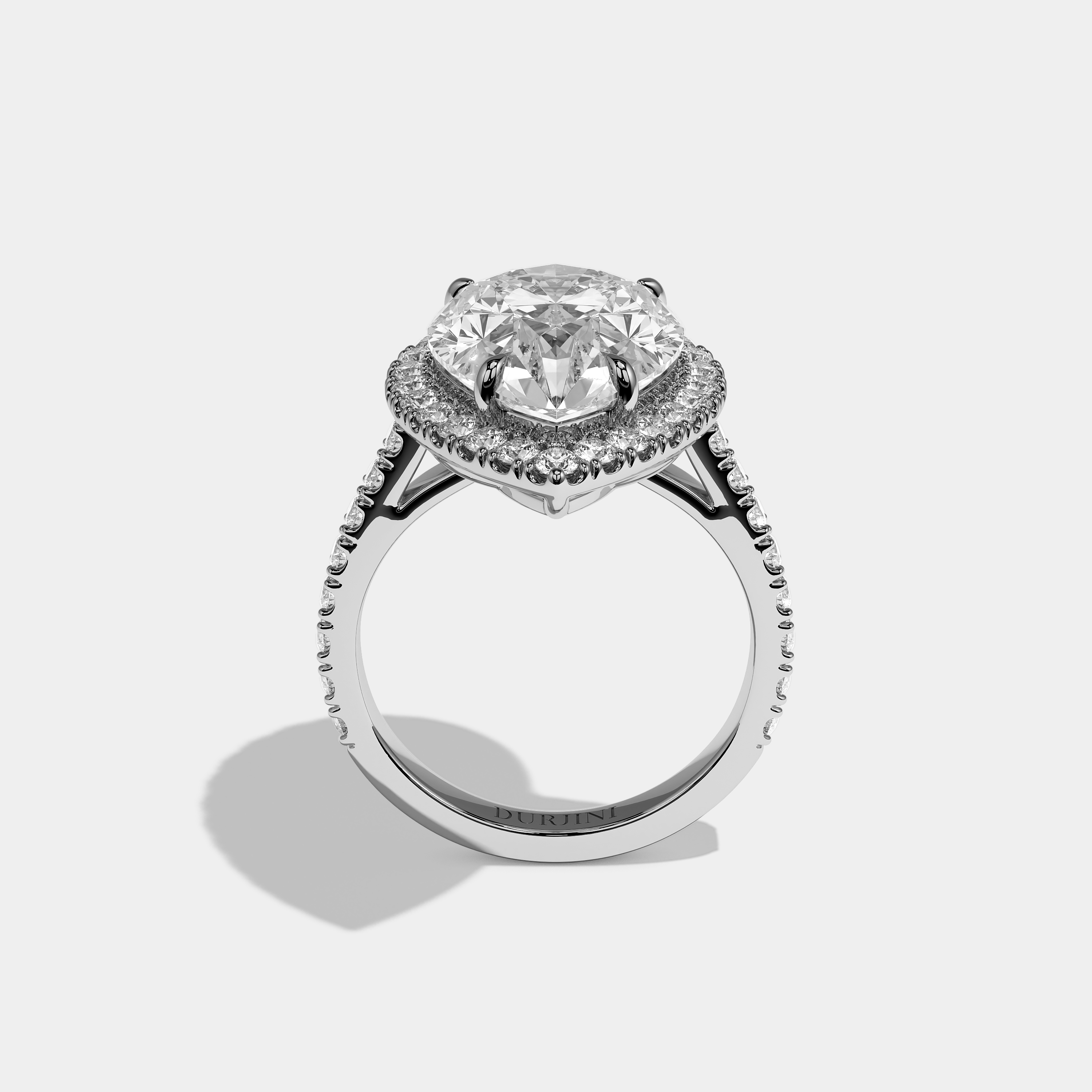 Valorin Éclat Diamond Pear Halo Engagement Ring 18K White Gold 20.00ct