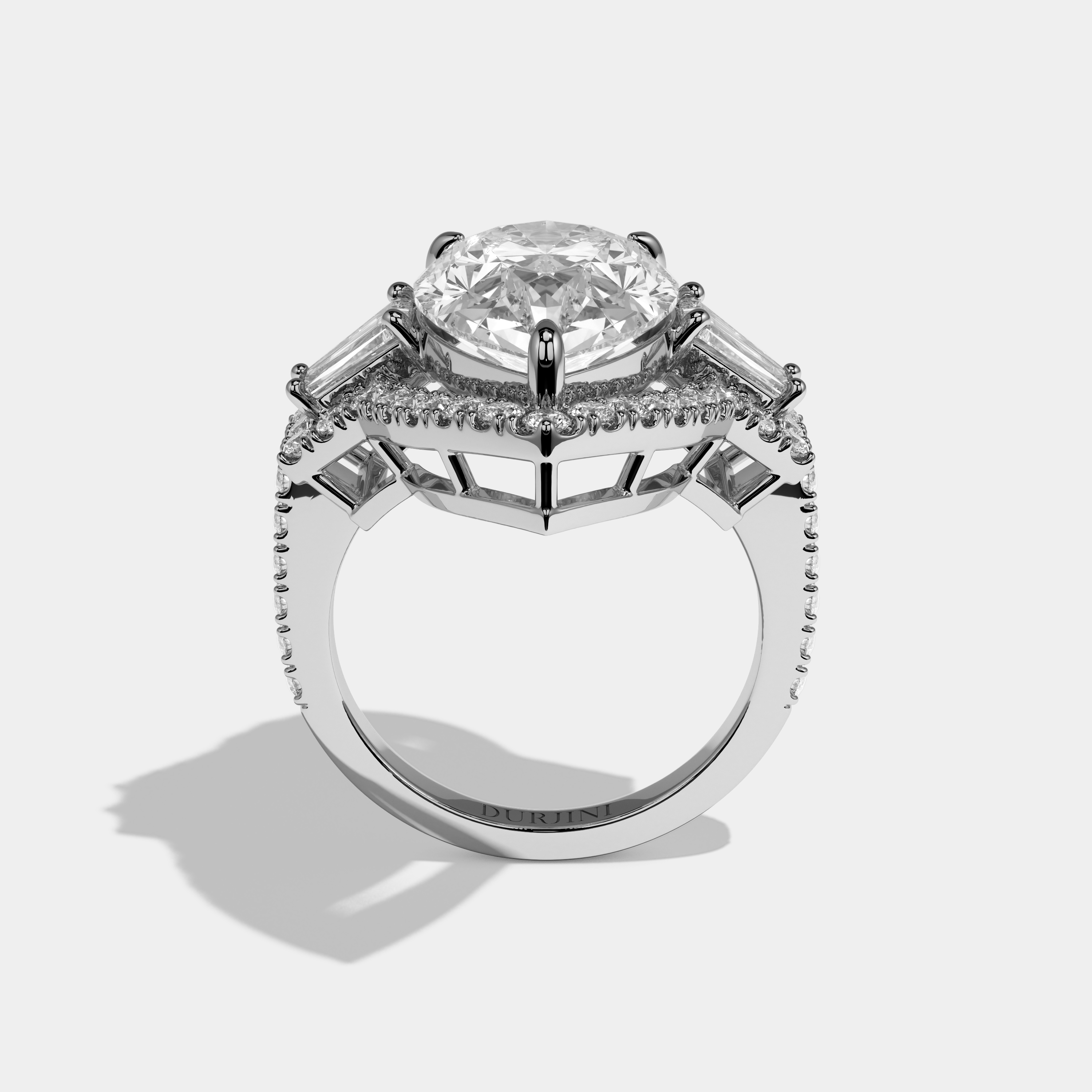 Talia Eclat Pear Cut Diamond Halo Engagement Ring 18.00ct 18K White Gold