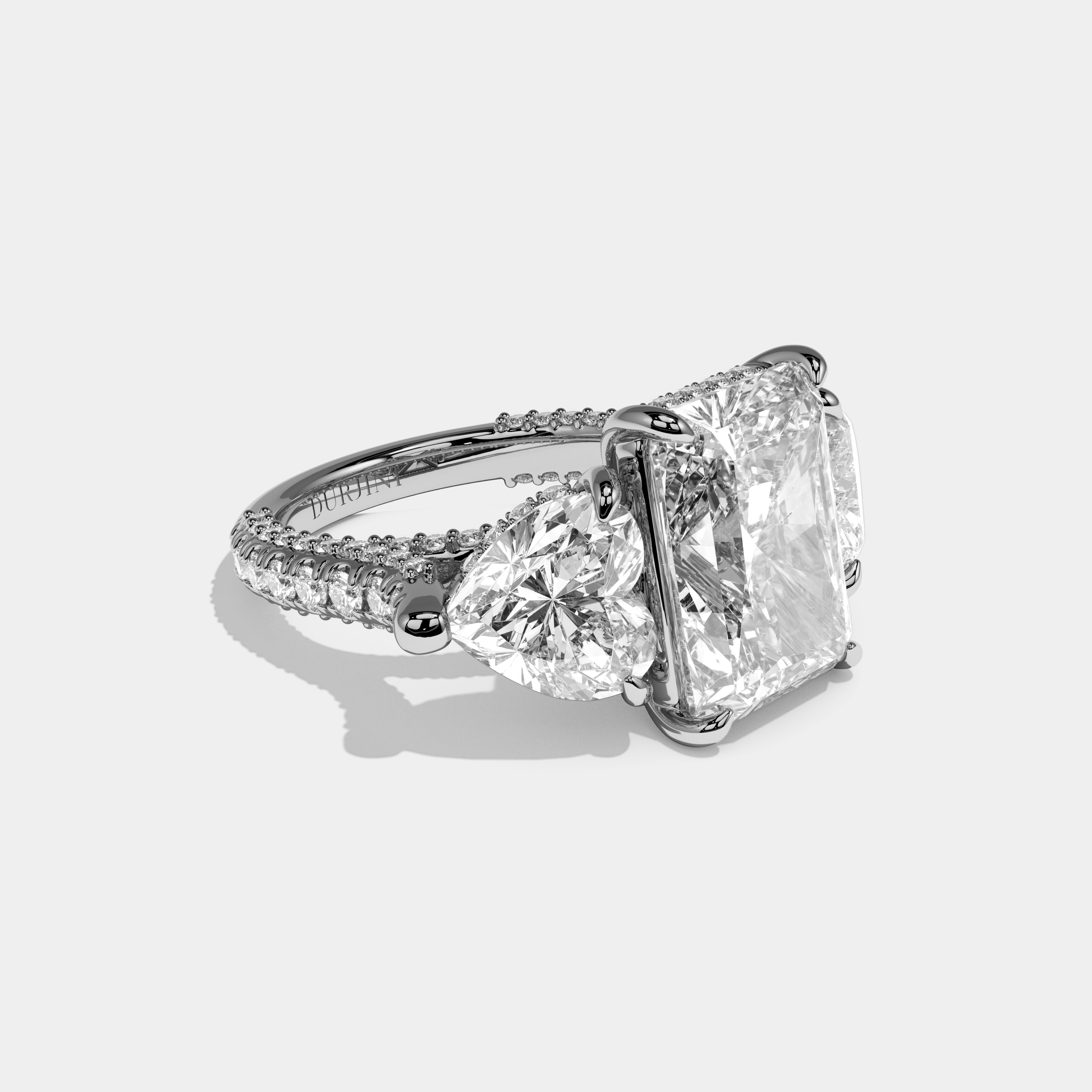 Rachel Eclat Radiant Cut Diamond Halo Engagement Ring 16ct 18K White Gold