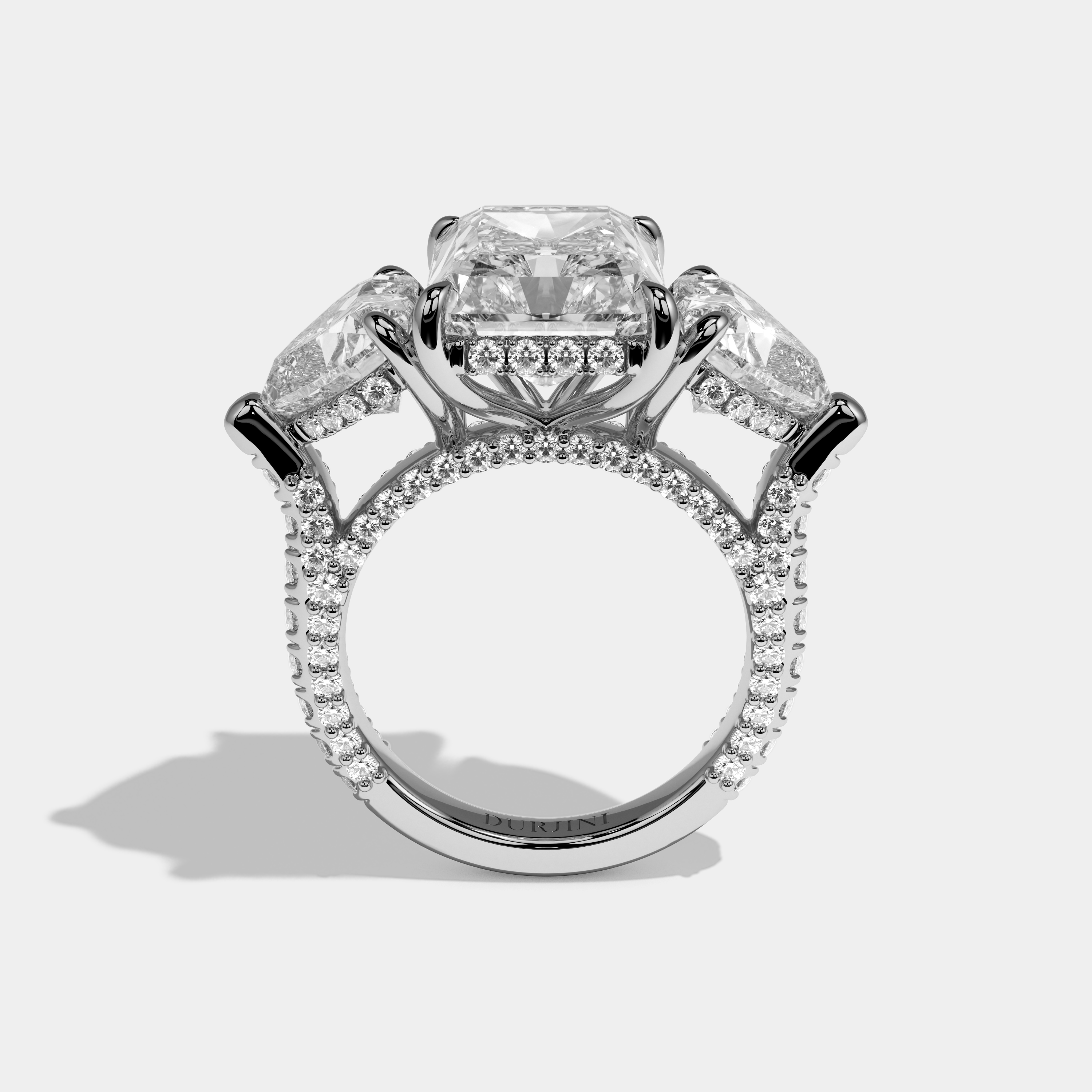 Rachel Eclat Radiant Cut Diamond Halo Engagement Ring 16ct 18K White Gold