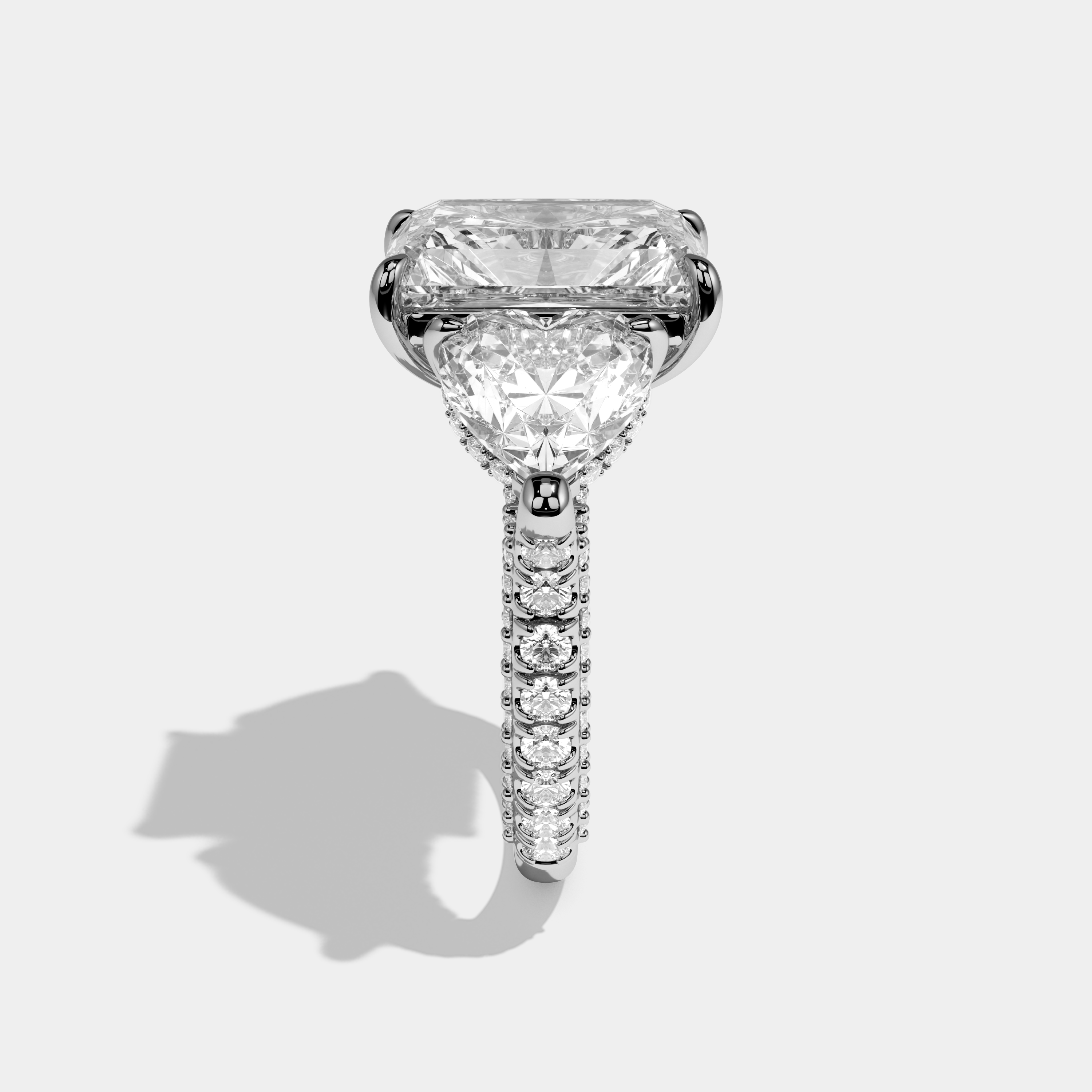 Rachel Eclat Radiant Cut Diamond Halo Engagement Ring 16ct 18K White Gold