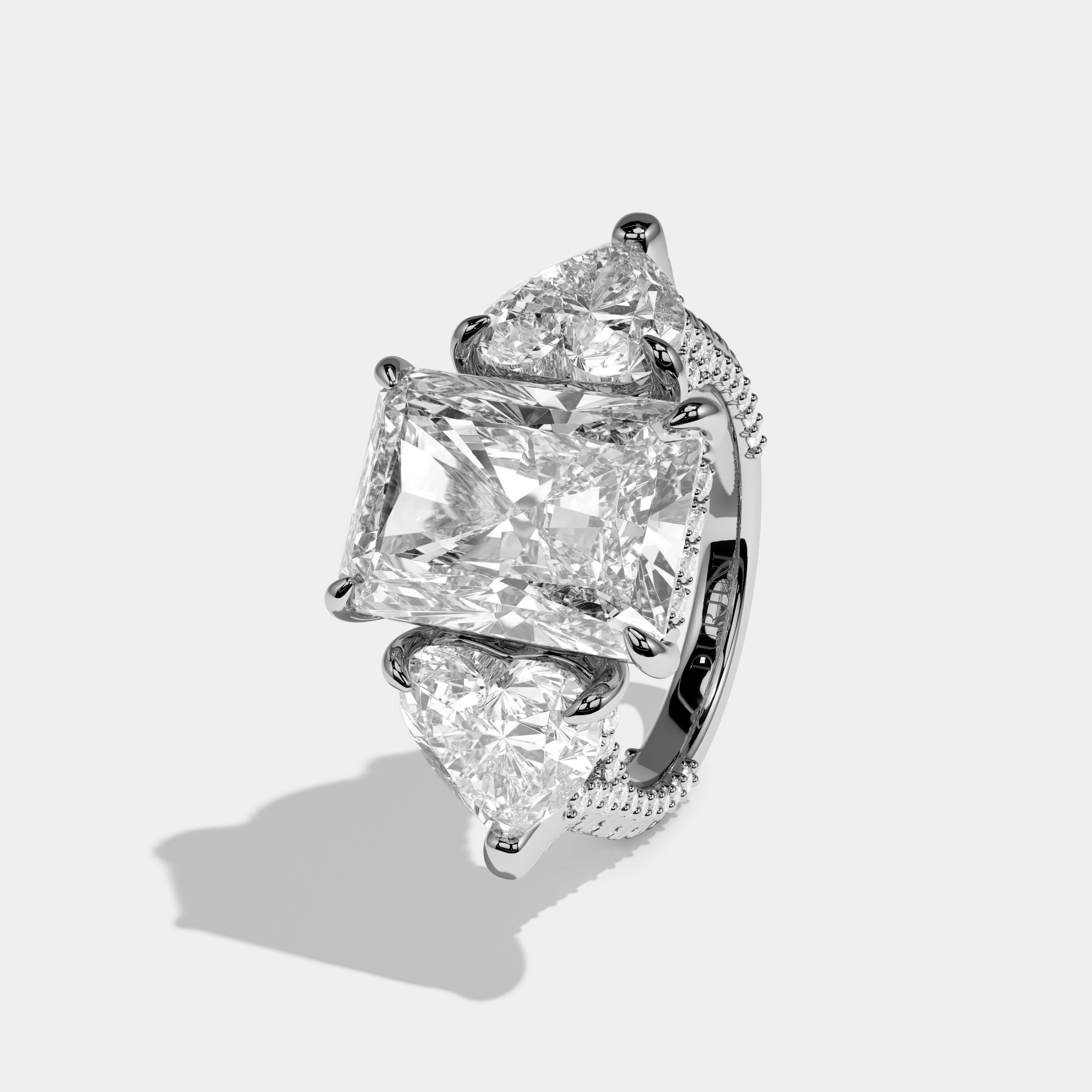 Rachel Eclat Radiant Cut Diamond Halo Engagement Ring 16ct 18K White Gold