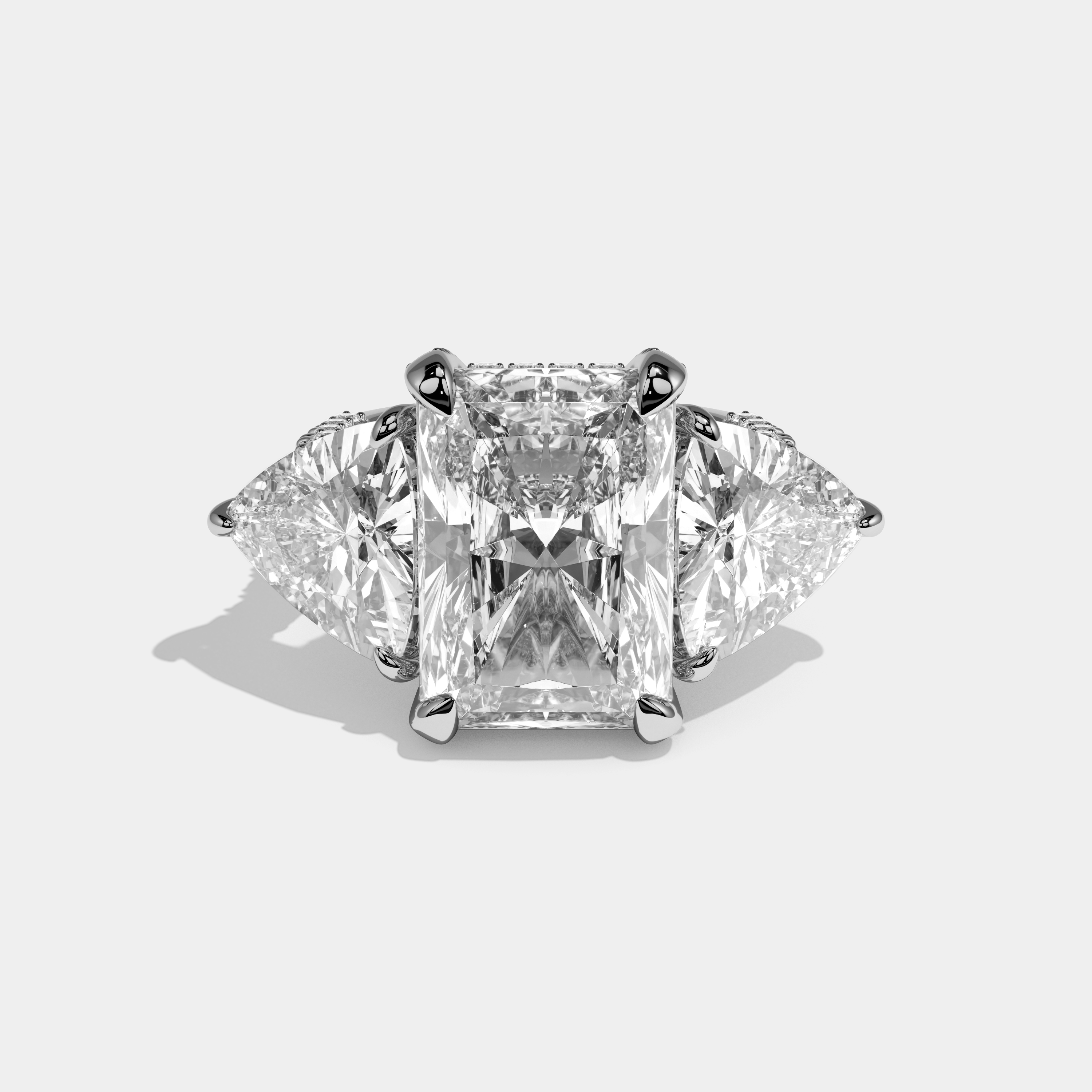 Shoshana Radiant Cut Diamond Engagement Ring 13ct 18K White Gold