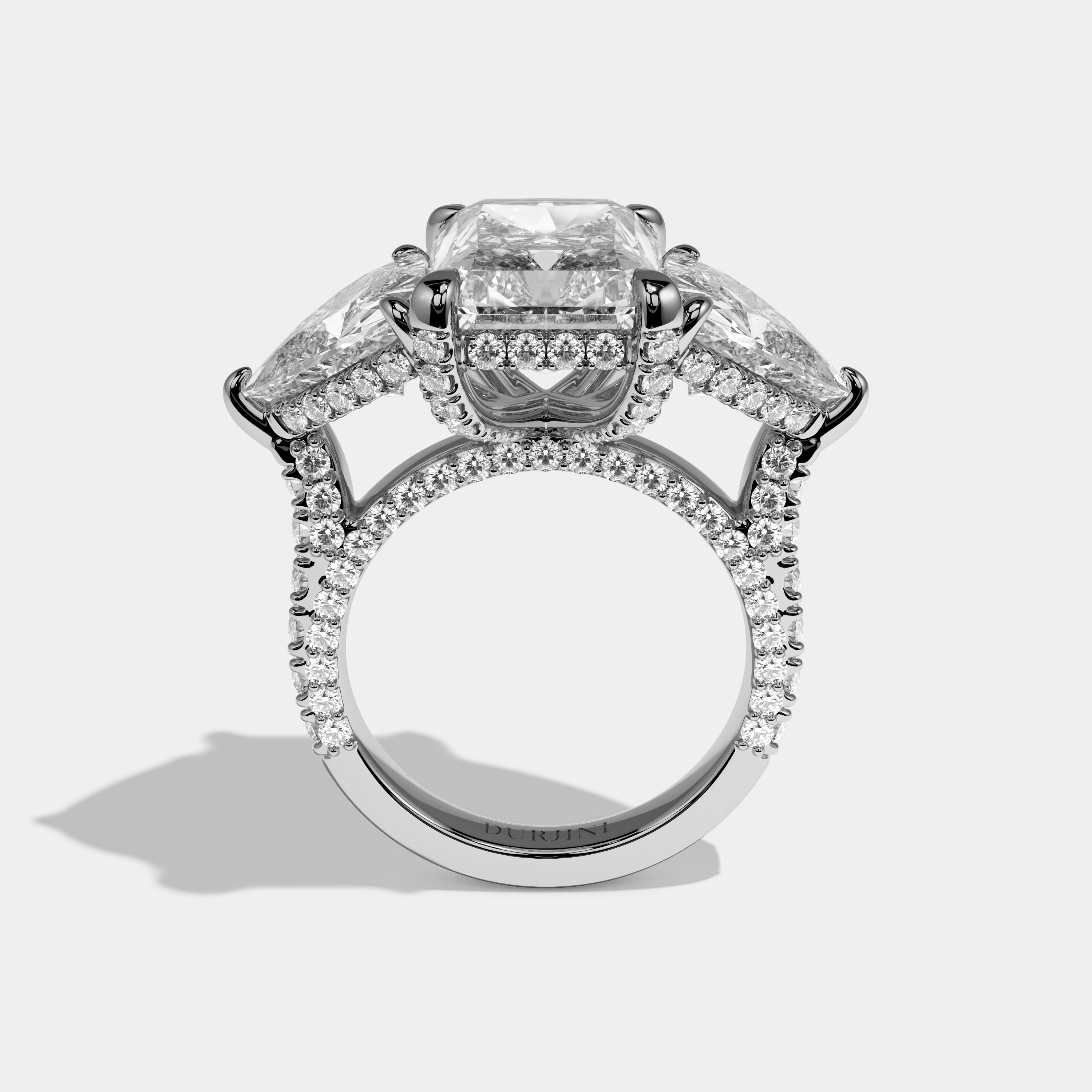 Shoshana Radiant Cut Diamond Engagement Ring 13.0ct 18K White Gold