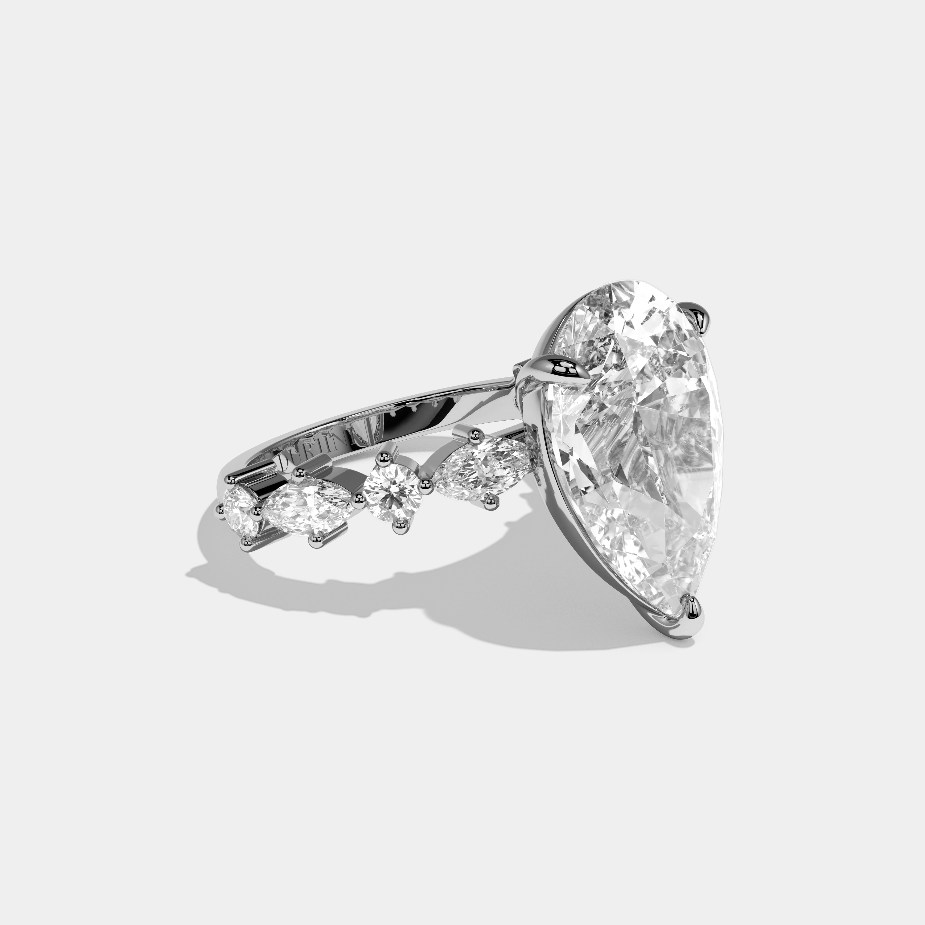 Yael Pear Cut Diamond Engagement Ring 9.00ct 18K White Gold