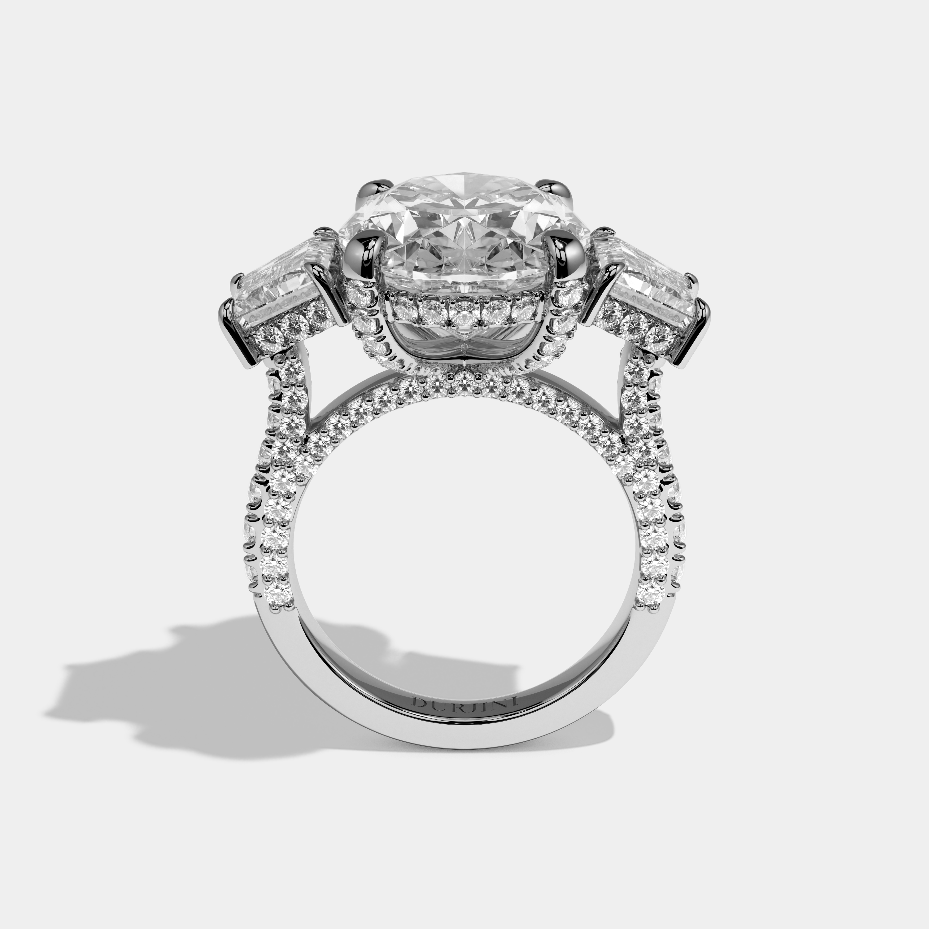 Liora Oval Cut Diamond Halo Engagement Ring 12.0ct 18K White Gold