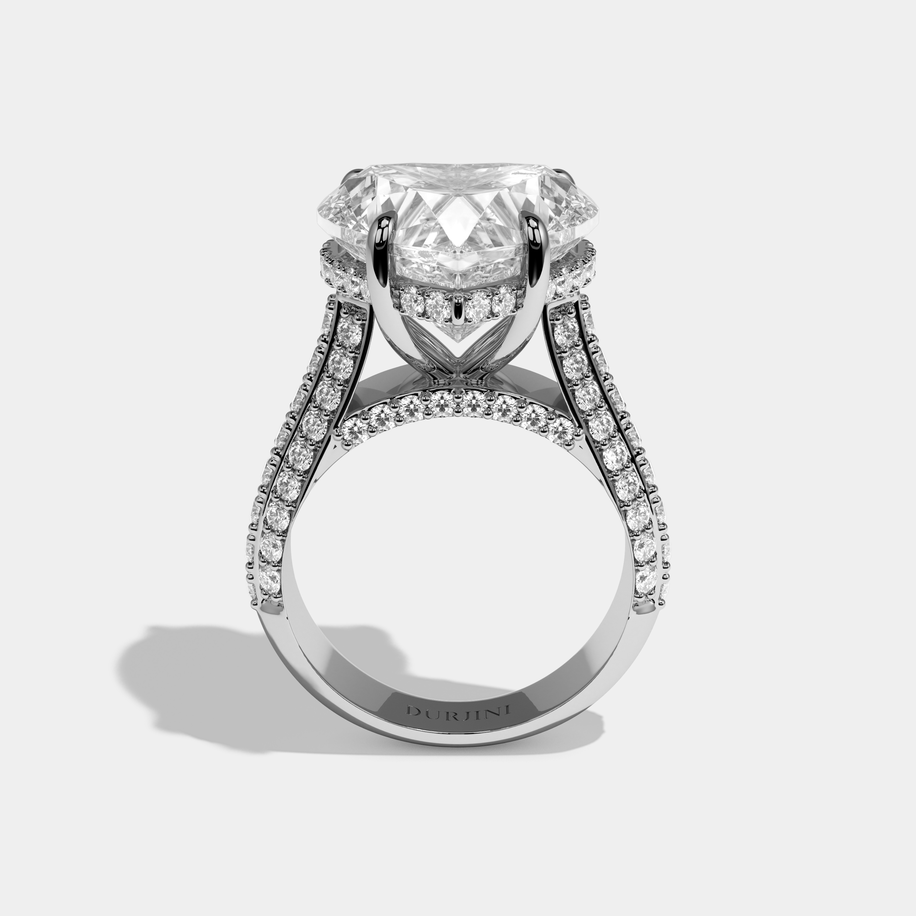 Mary Heart Cut Diamond Halo Engagement Ring 10.0ct 18K White Gold