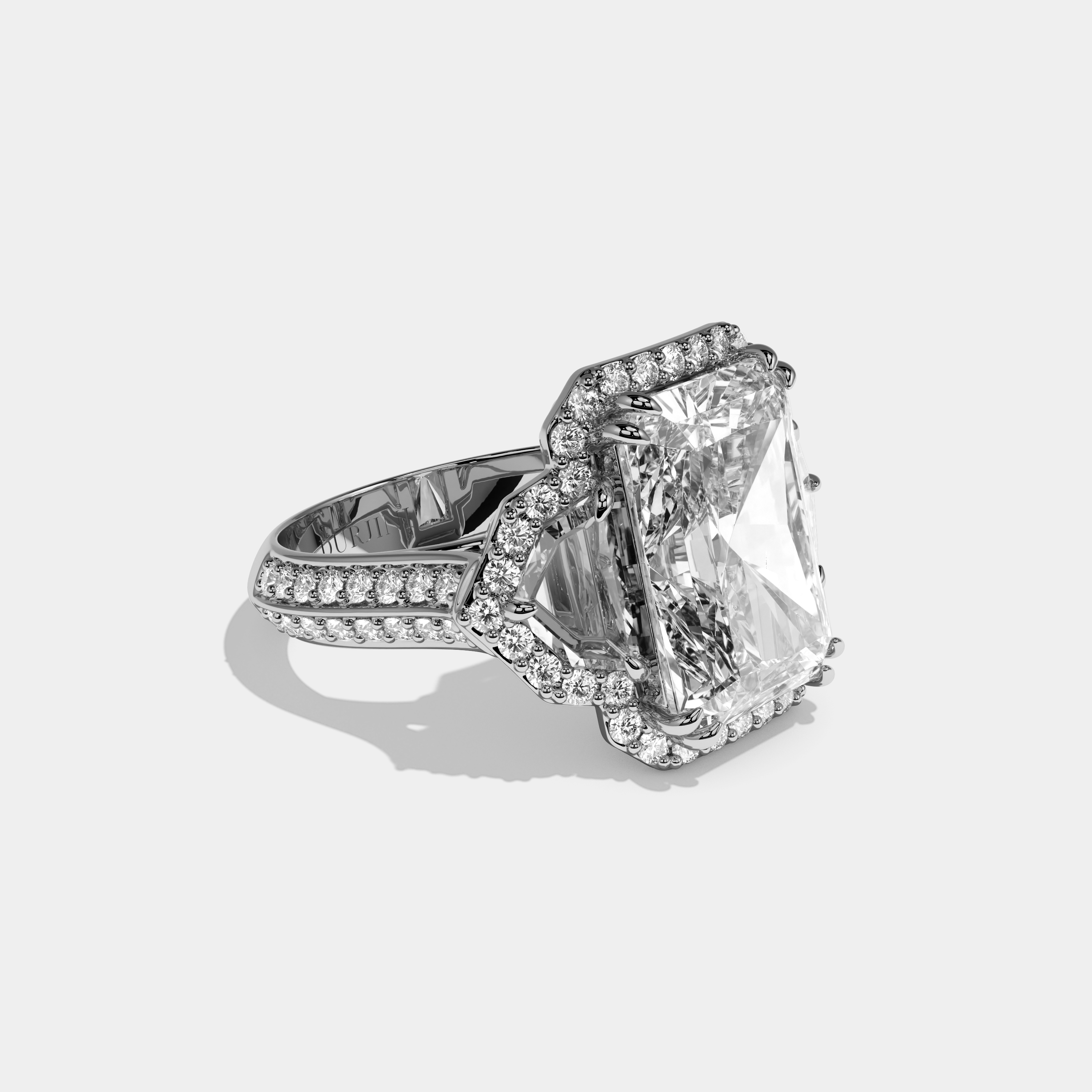 Isla Radiant Cut Diamond Halo Engagement Ring 12ct 18K White Gold