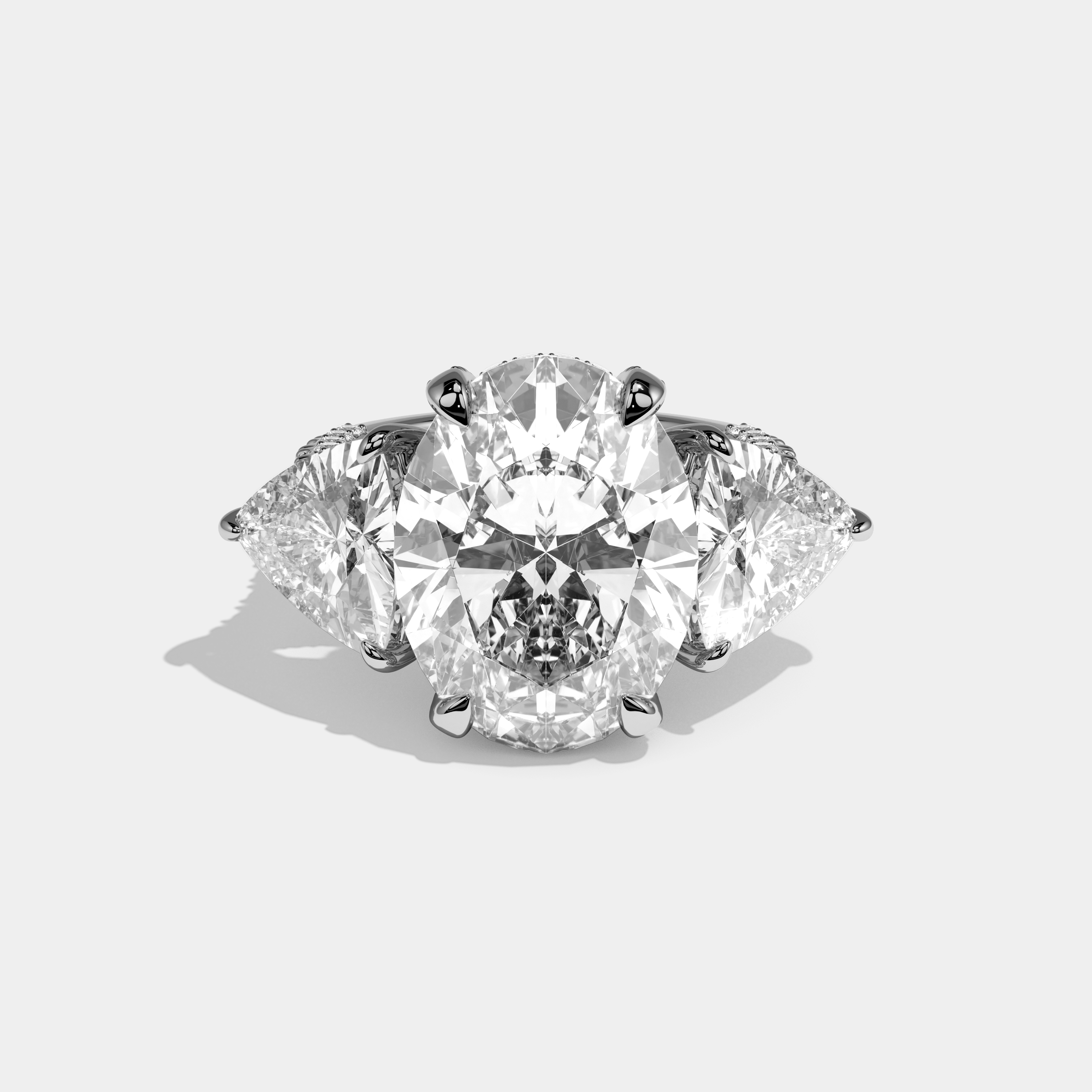 Octavia Oval Cut Diamond Halo Engagement Ring 14ct 18K White Gold