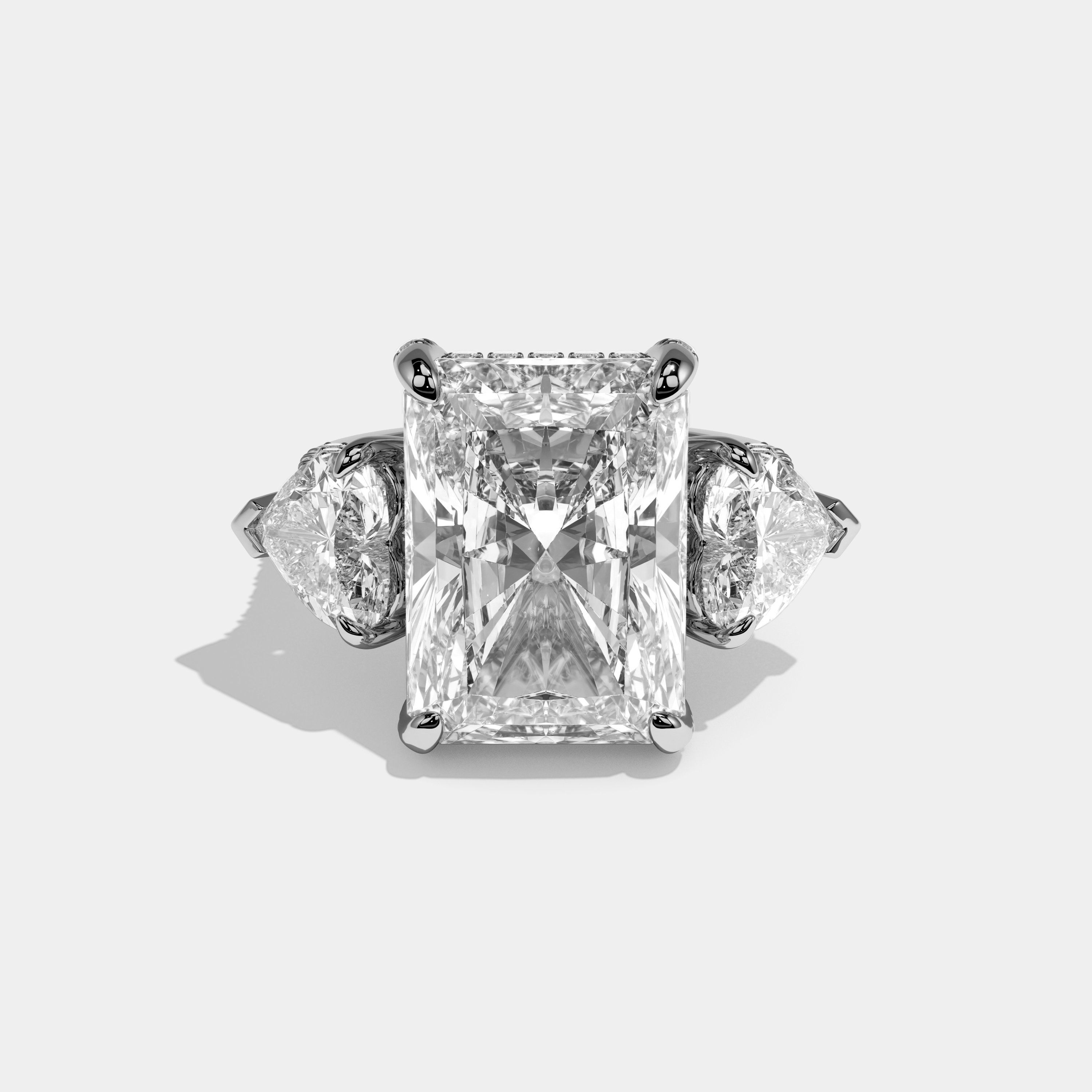 Isadora Radiant Cut Diamond Halo Engagement Ring 15ct 18K White Gold