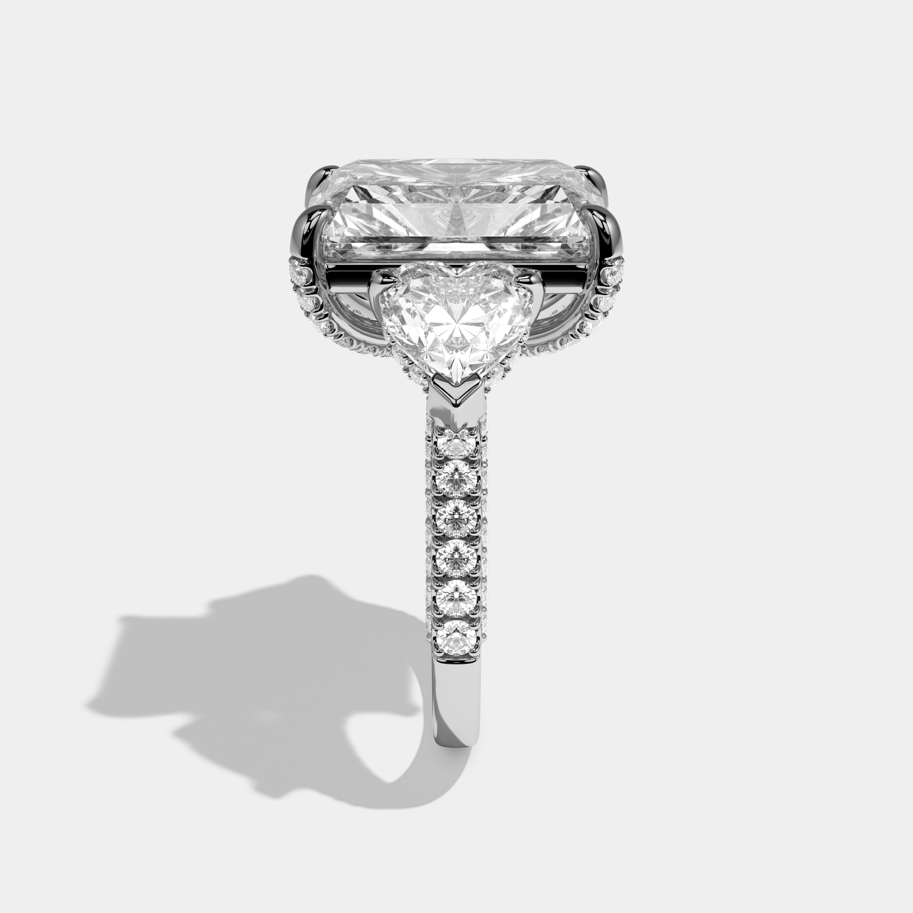 Isadora Radiant Cut Diamond Halo Engagement Ring 15ct 18K White Gold