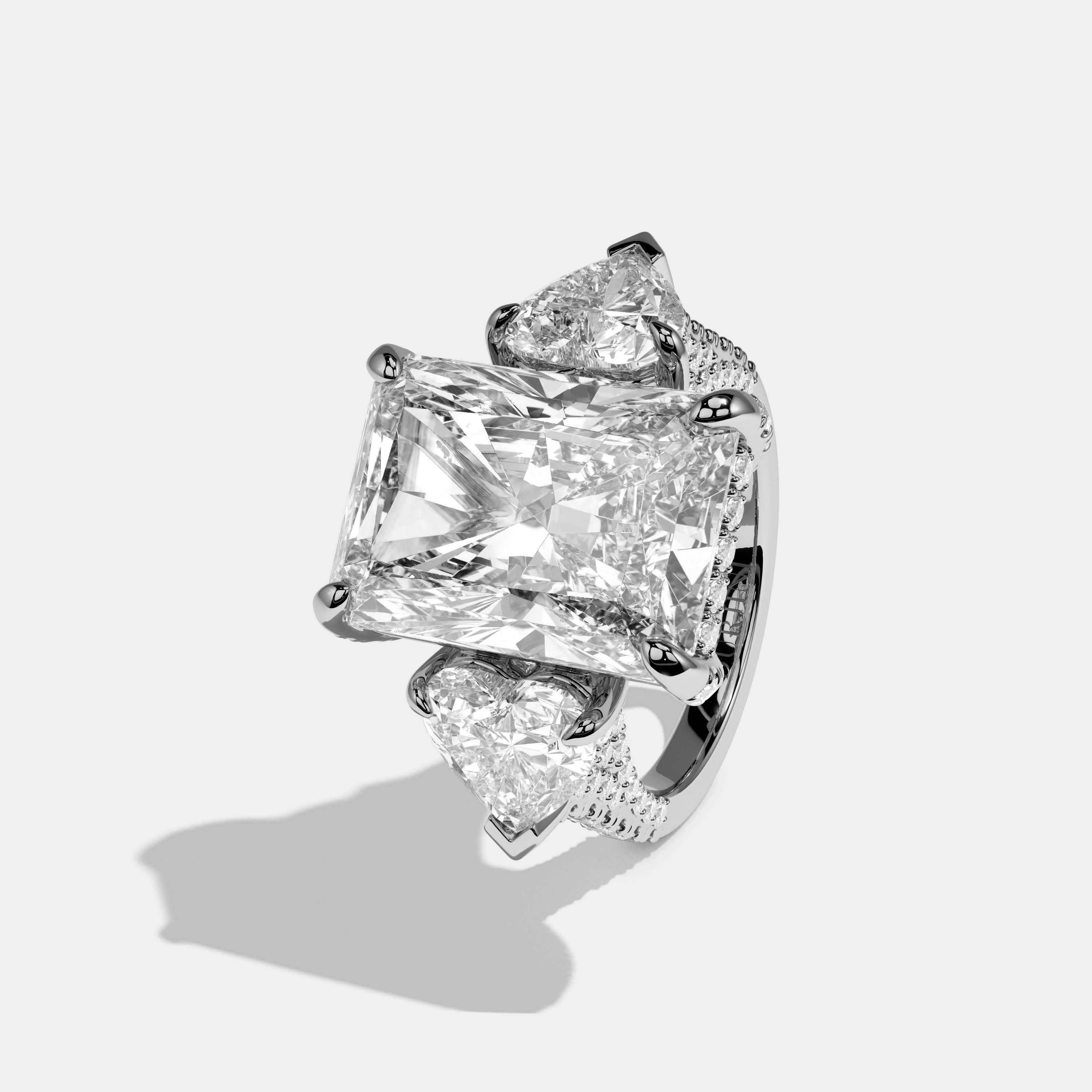 Isadora Radiant Cut Diamond Halo Engagement Ring 15ct 18K White Gold