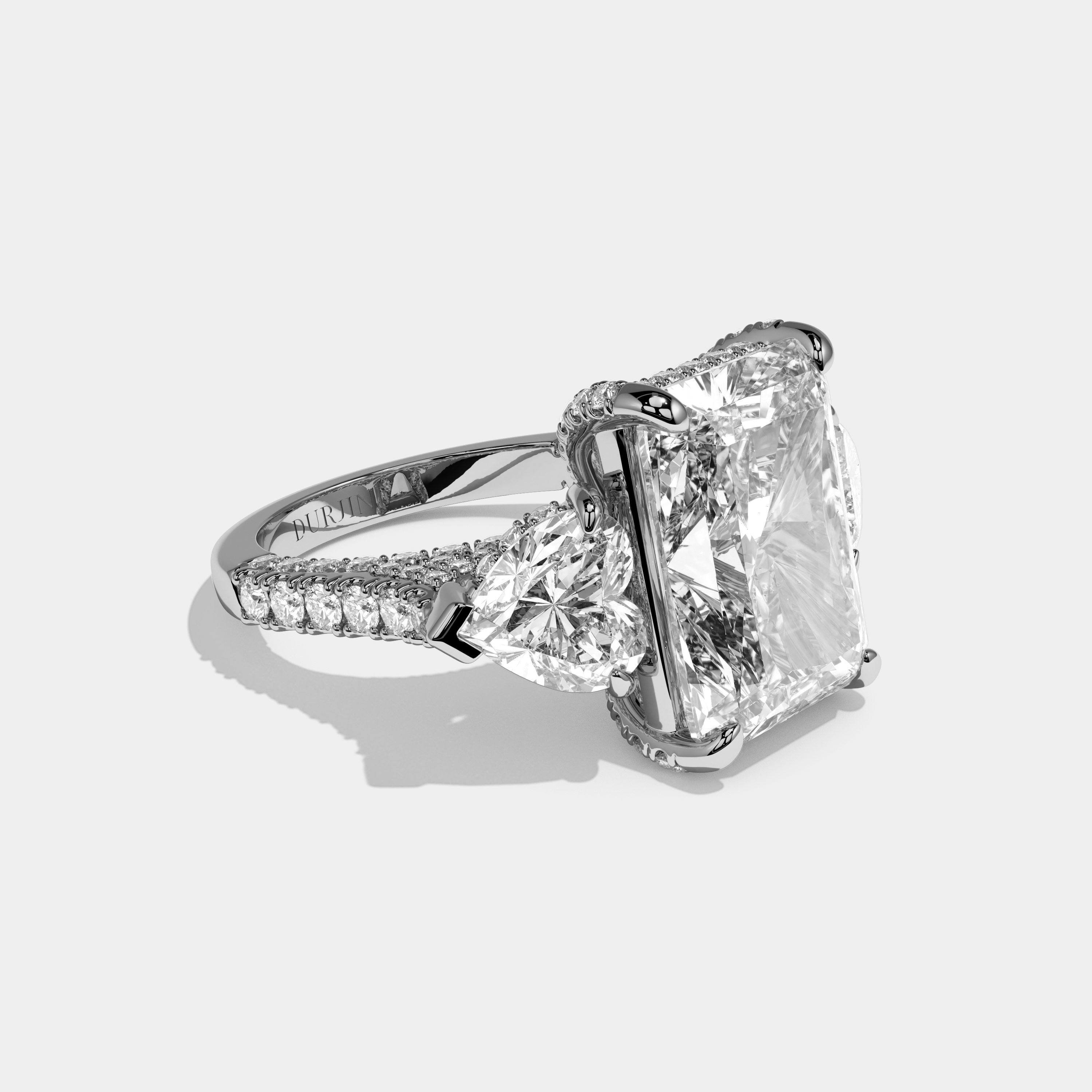 Clementine Radiant Cut Diamond Halo Engagement Ring 11ct 18K White Gold